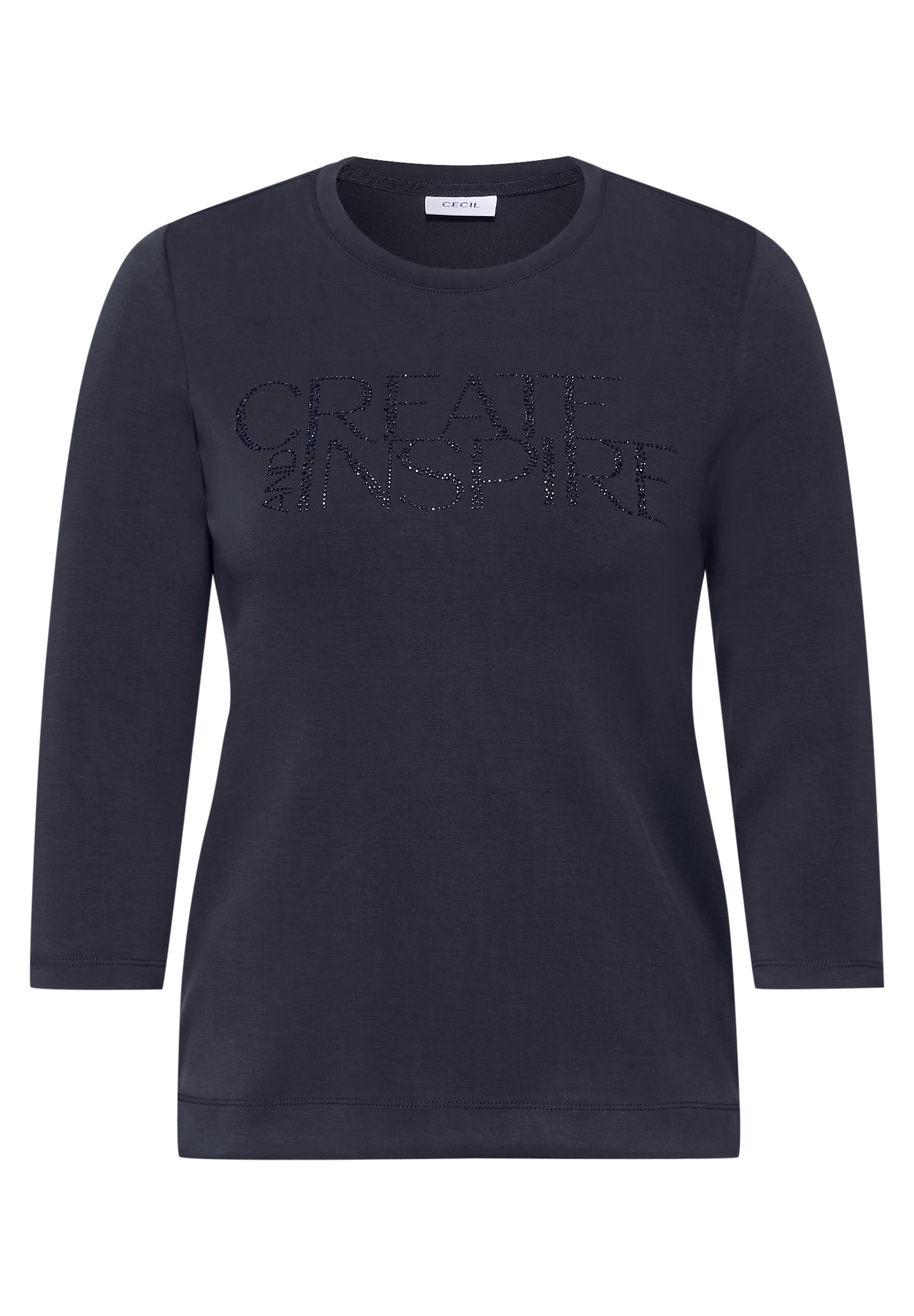 Cecil 3/4-Arm-Shirt, mit Glitzer Schriftzug