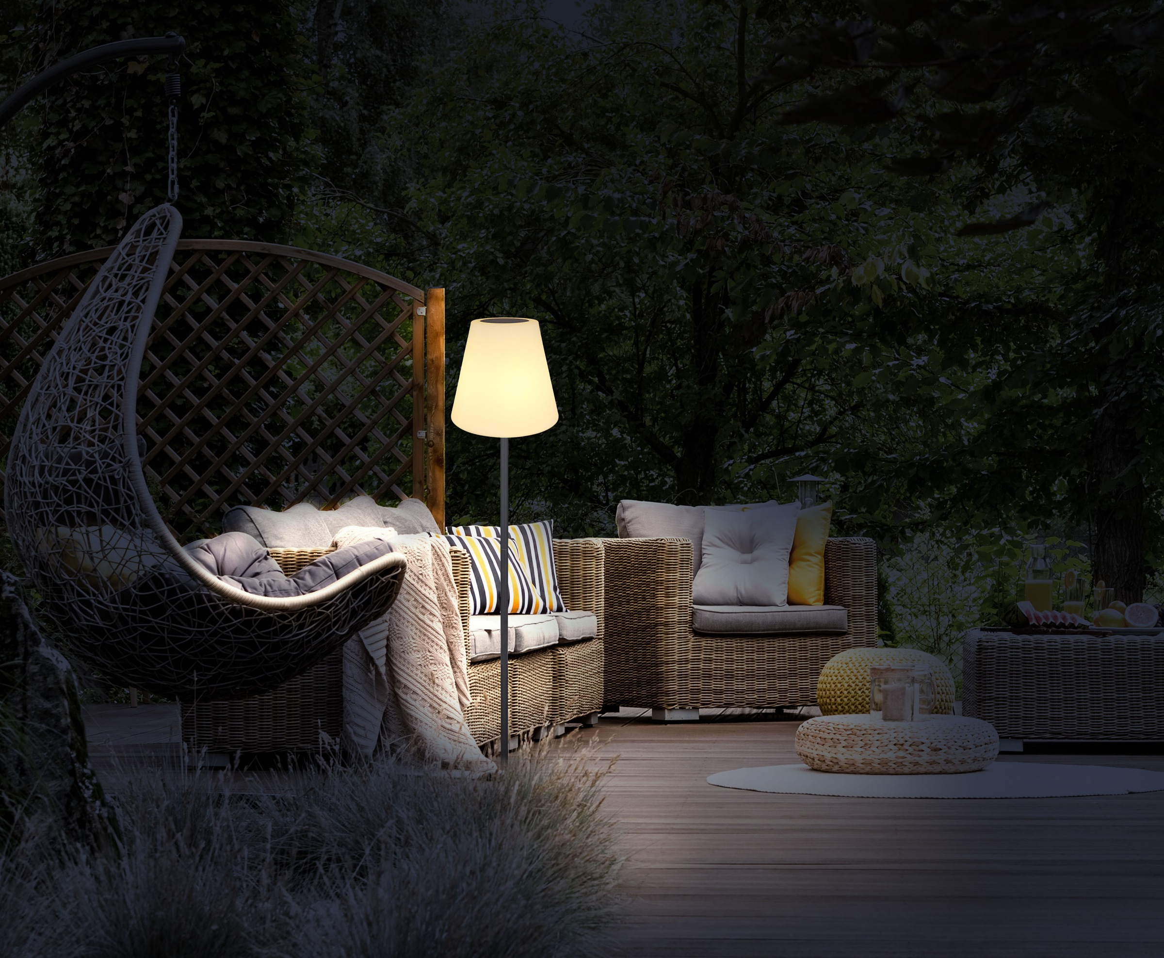 GLOBO LIGHTING LED Solarleuchte »SOLARLEUCHTE METALL« LED-Modul 1 Stk. Warmweiß Solarleuchte Schwarz, Opal, dimmbar, RGB, Fernbedienung, LED 0,1W