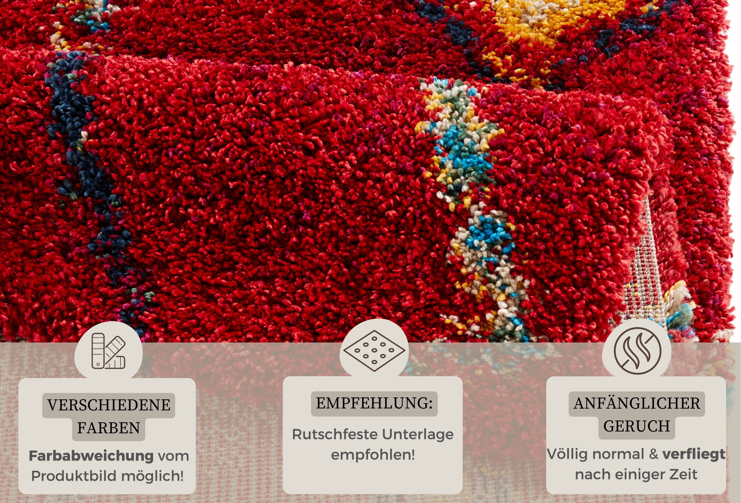 HANSE Home Hochflor-Teppich »Geometric«, rechteckig, 30 mm Höhe, Shaggy, Flokati, Boho Design, Weich, Flauschig, Geometrisches Muster