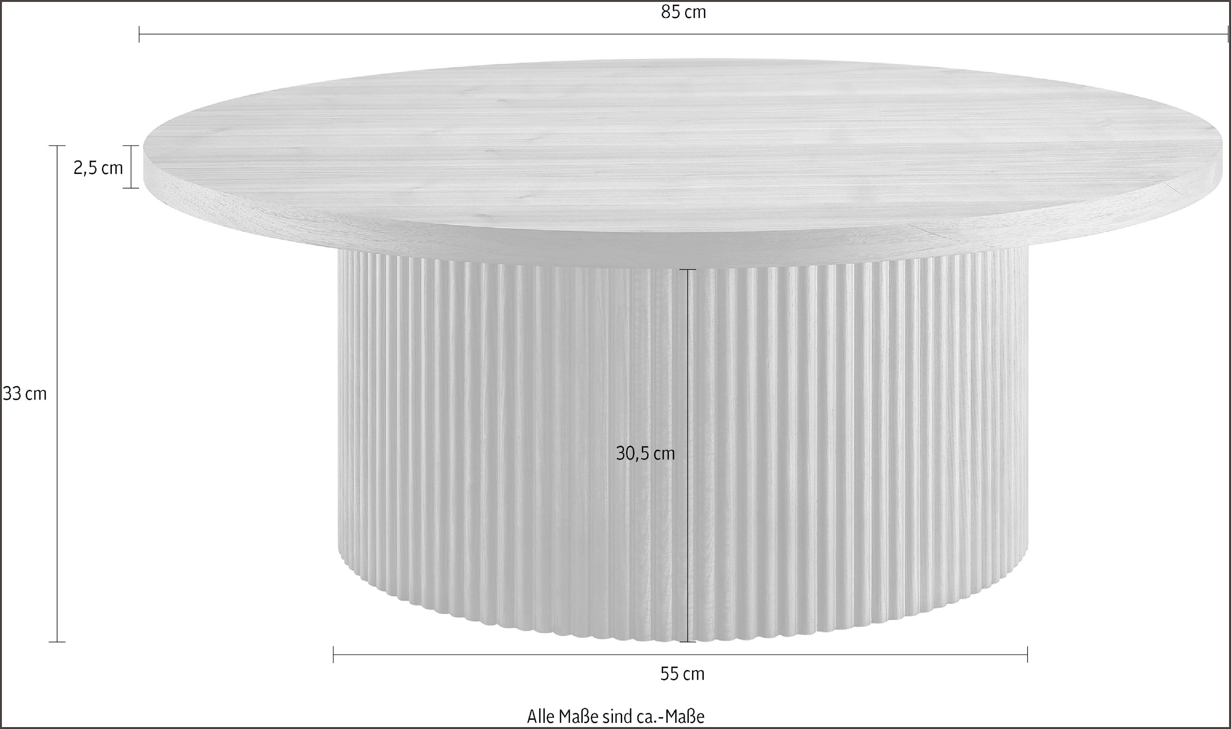 SalesFever Couchtisch, (1 St.), mit Massivholz-Lamellen