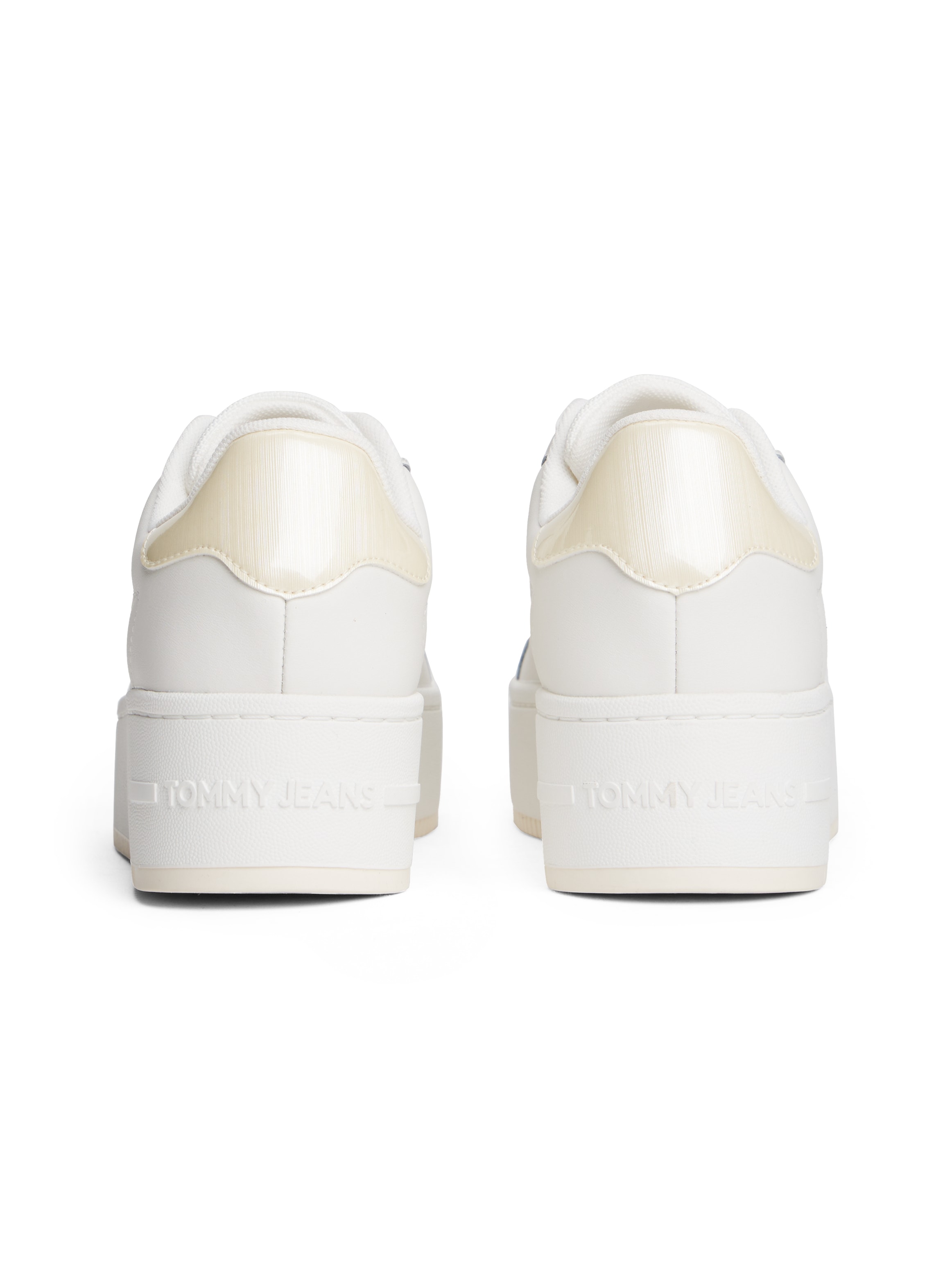 Tommy Jeans Plateausneaker »TJW FLATFORM PEARLIZED SNEAKER«, Freizeitschuh, Halbschuh, Schnürschuh mit weichem Schaftrand