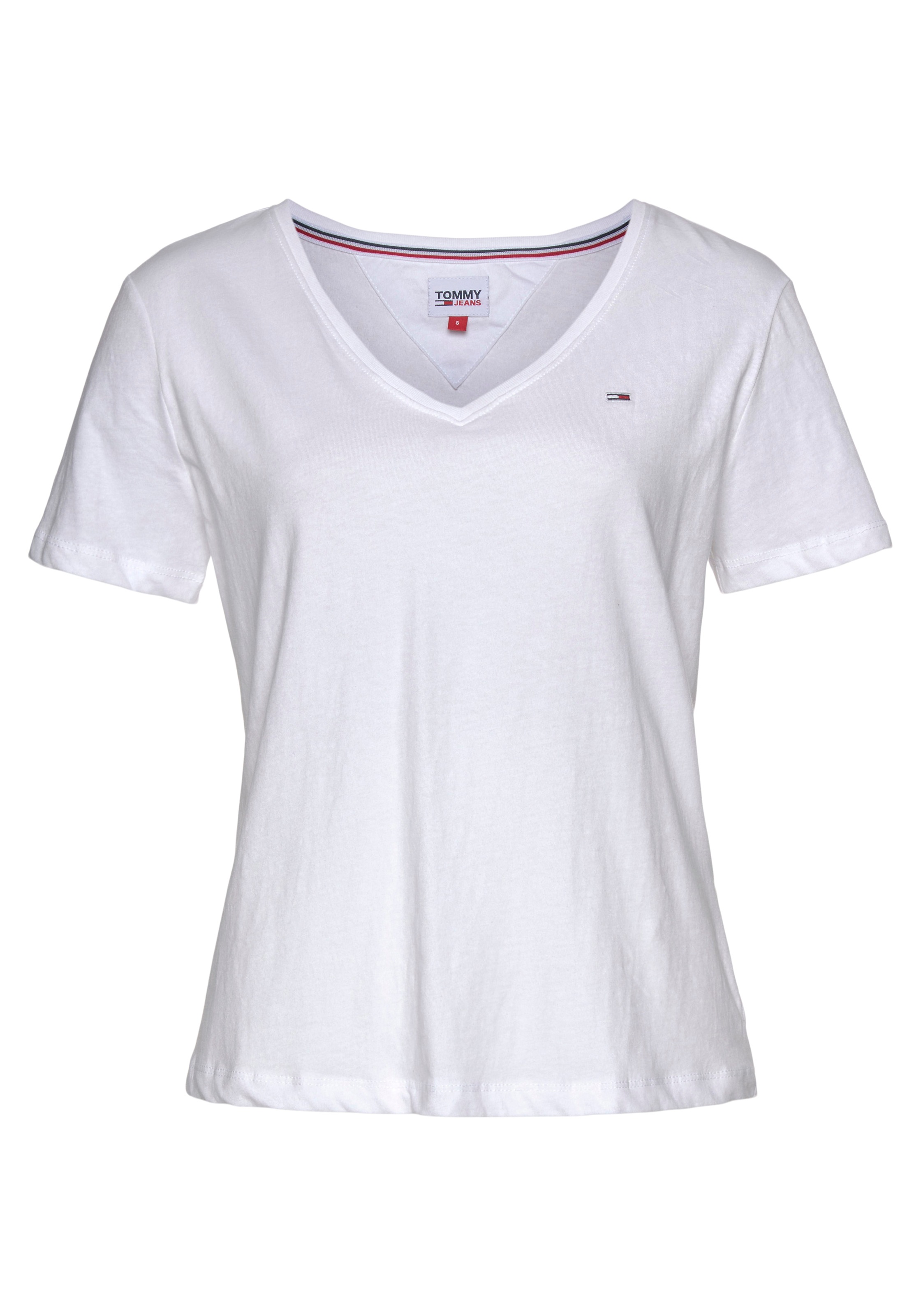 Tommy Jeans V-Shirt mit Tommy Jeans Logo-Flag auf der Brust
