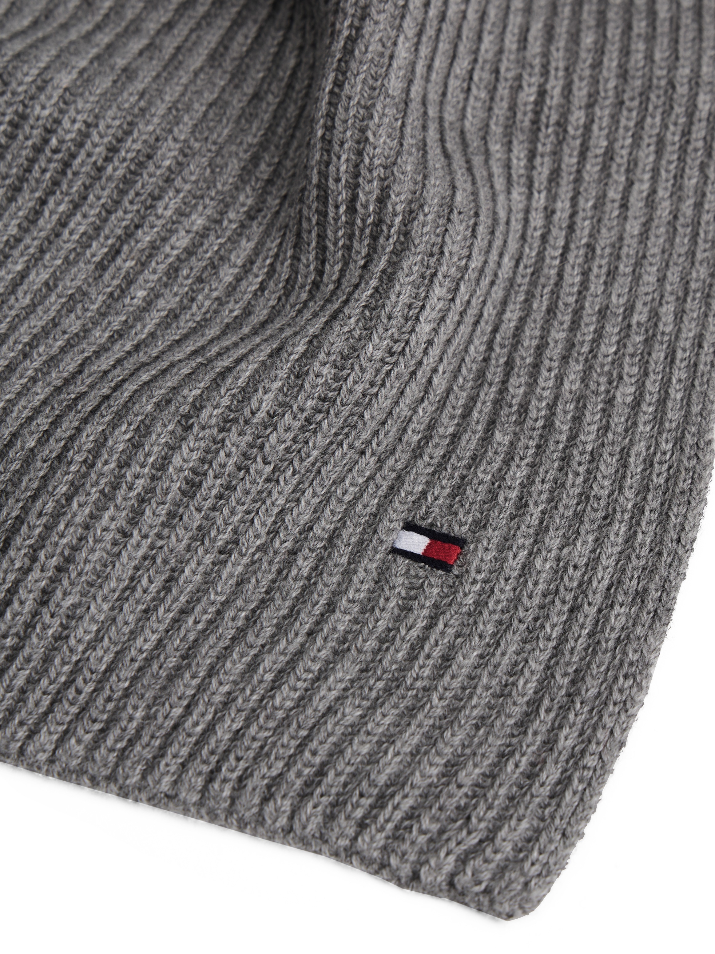Tommy Hilfiger Strickschal »TH FLAG PIMA COTTON CASH SCARF«, mit Logostickerei