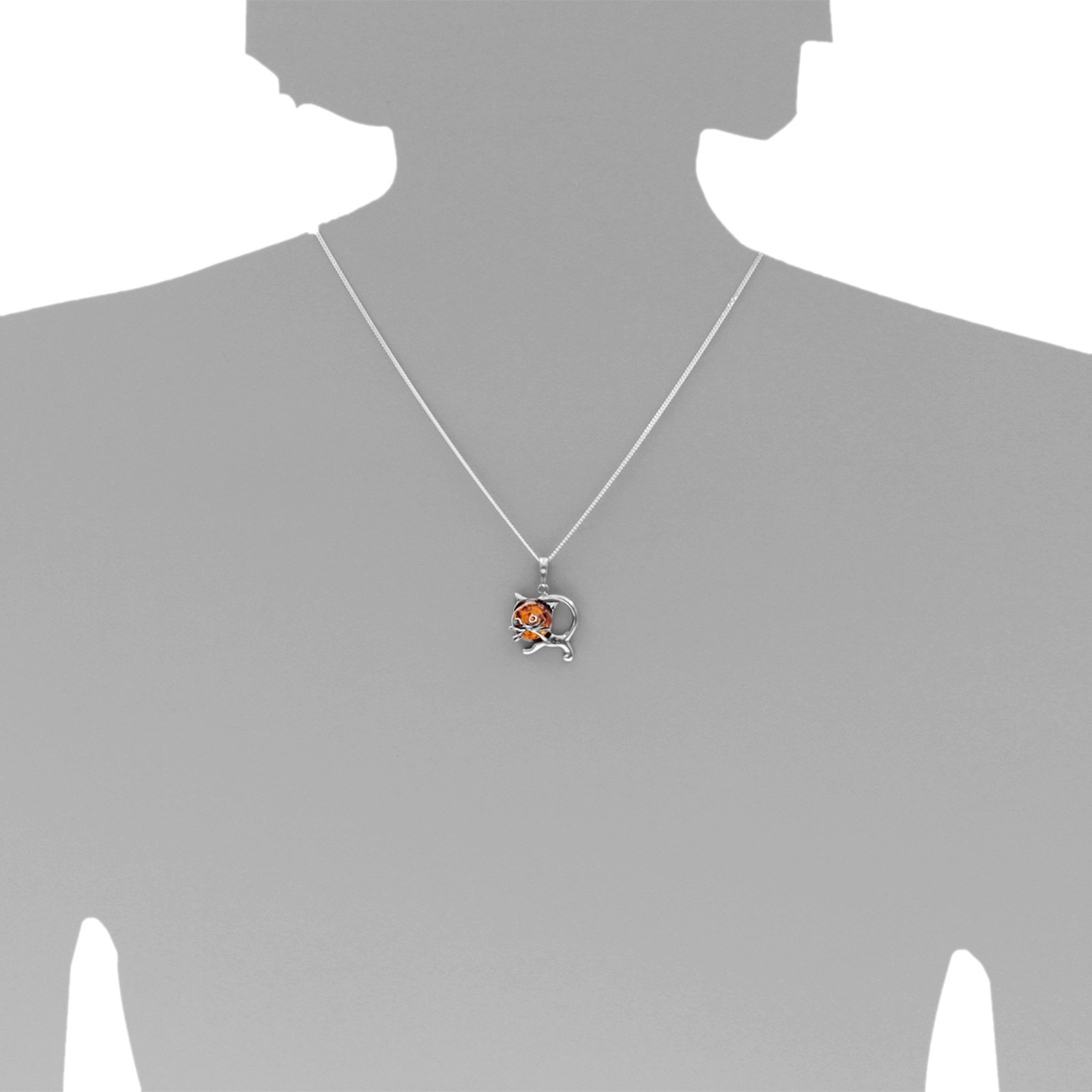 Kettenanhänger OSTSEE-SCHMUCK "- Minka - Silber 925/000 - Bernstein" Gr. 34, silber (silber 925, silberfarben, weiß), Schmuckanhänger, Damen, Silber 925 (Sterlingsilber), Kettenanhänger 3
