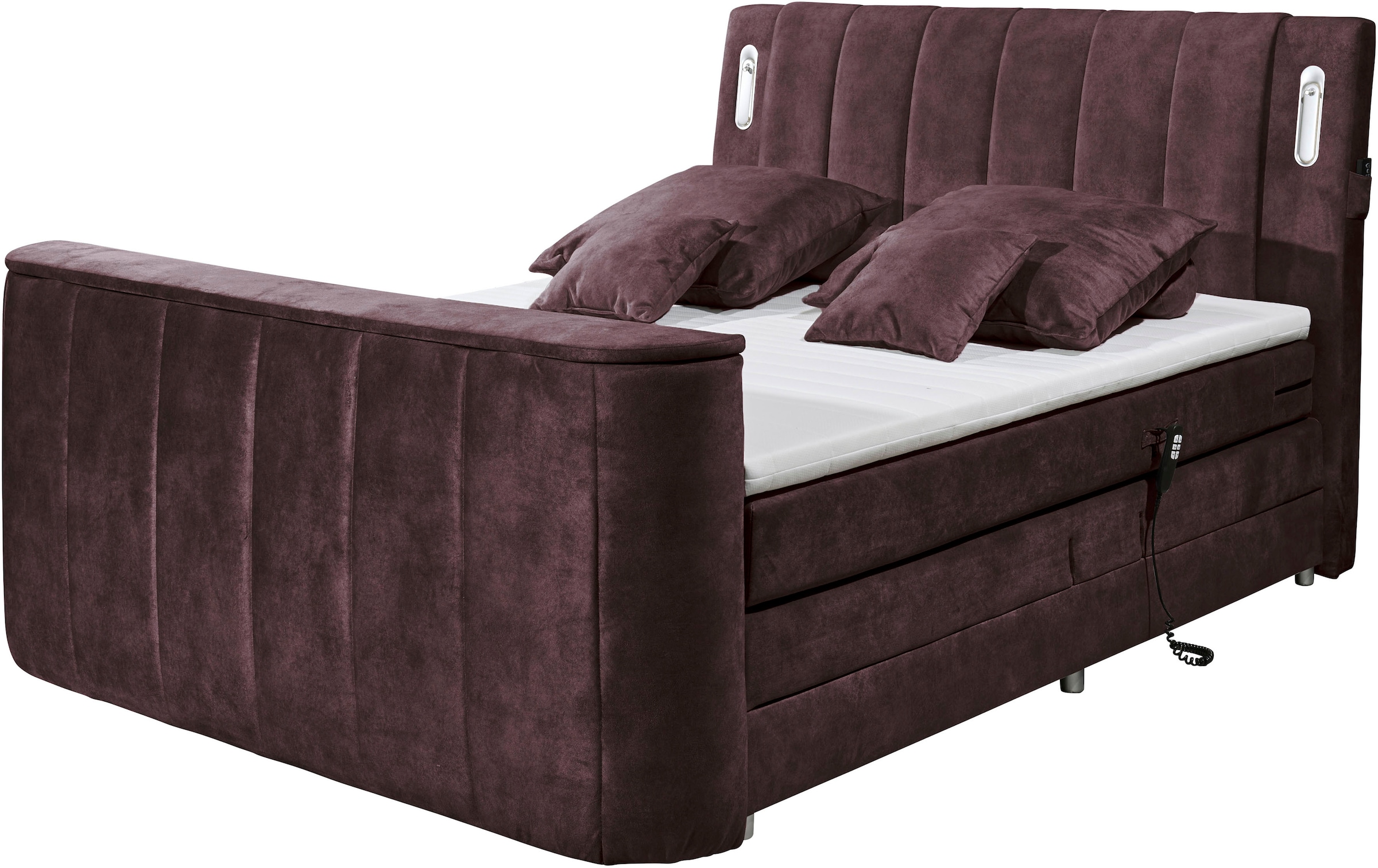 ED EXCITING DESIGN Boxspringbett "Dallas" 6 Stk. tlg. inkl. Topper, LED-Bel günstig online kaufen