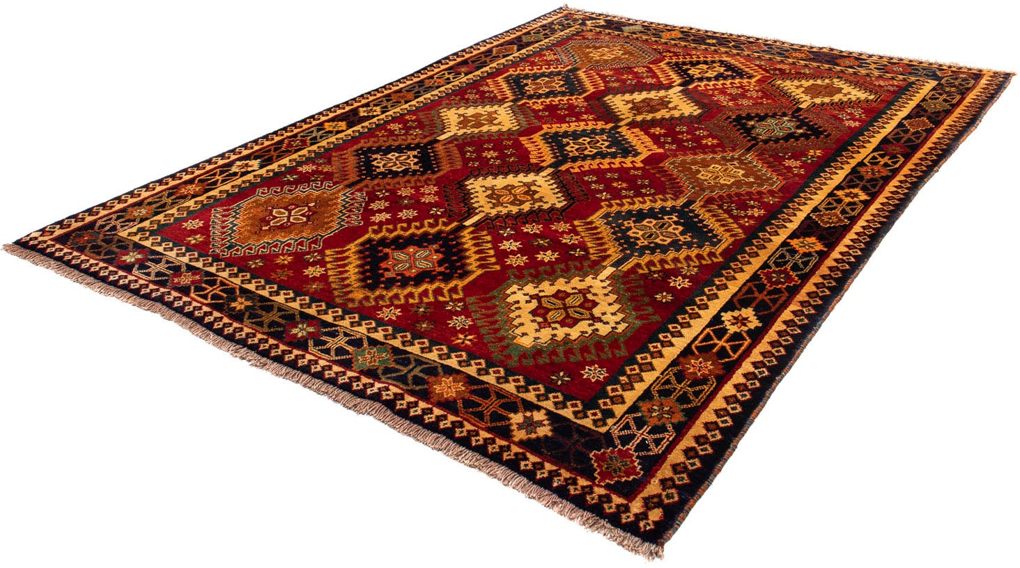 morgenland Orientteppich "Perser - Nomadic - 280 x 202 cm - dunkelrot", rechteckig, 10 mm Höhe, Wohnzimmer, Handgeknüpft