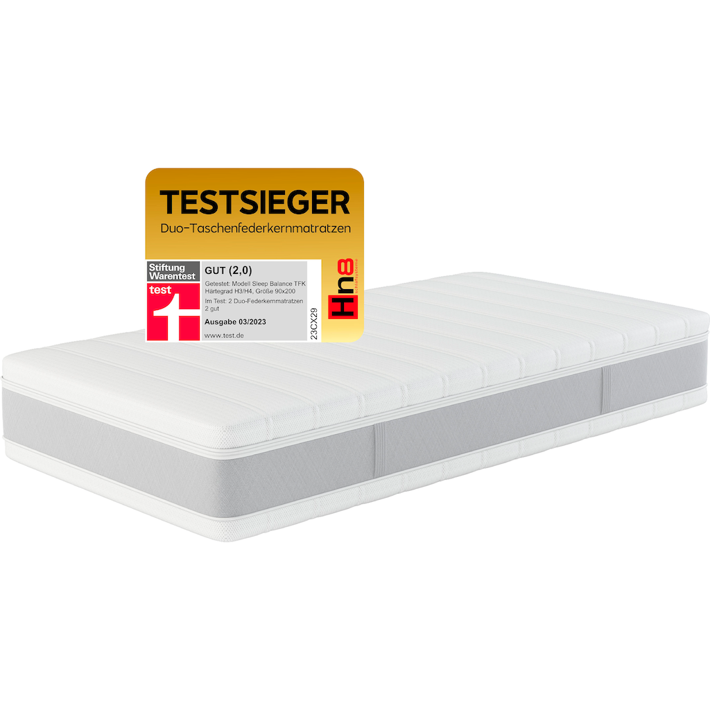 Hn8 Schlafsysteme Taschenfederkernmatratze »Sleep Balance TFK«, 24 cm hoch, Raumgewicht: 40 kg/m³, 500 Federn, (1 St., 1-tlg.)