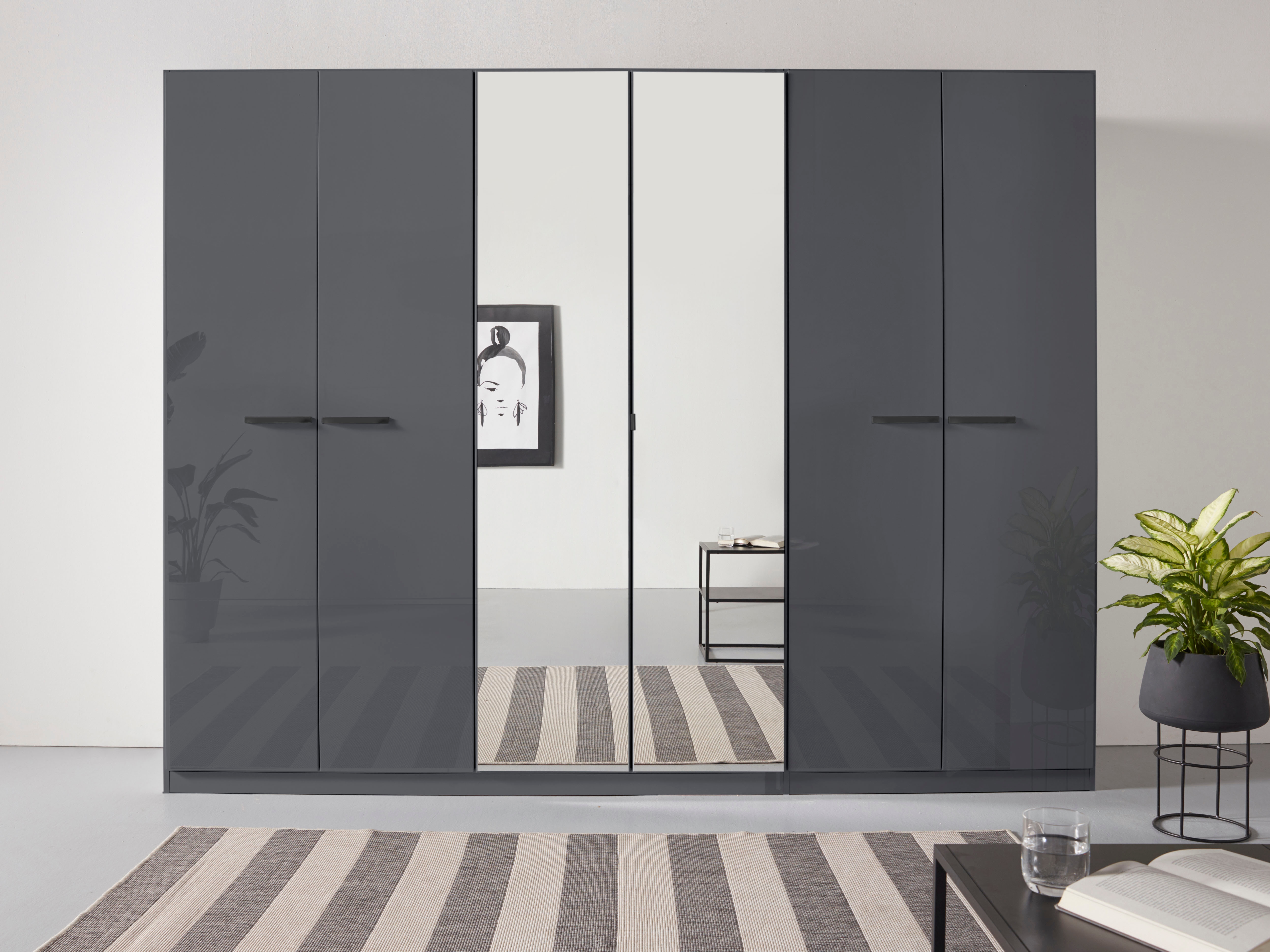 OTTO home Kleiderschrank "Mehrzweckschrank Aktenschrank Möbel Mietswohnung Schlafzimmer OTELI" erhältlich in Breiten 91-360 cm, ab Breite 136cm inkl. Innenschubladen, mit zusätzlichen Einlegeböden, optional mit Spiegel MADE IN GERMANY