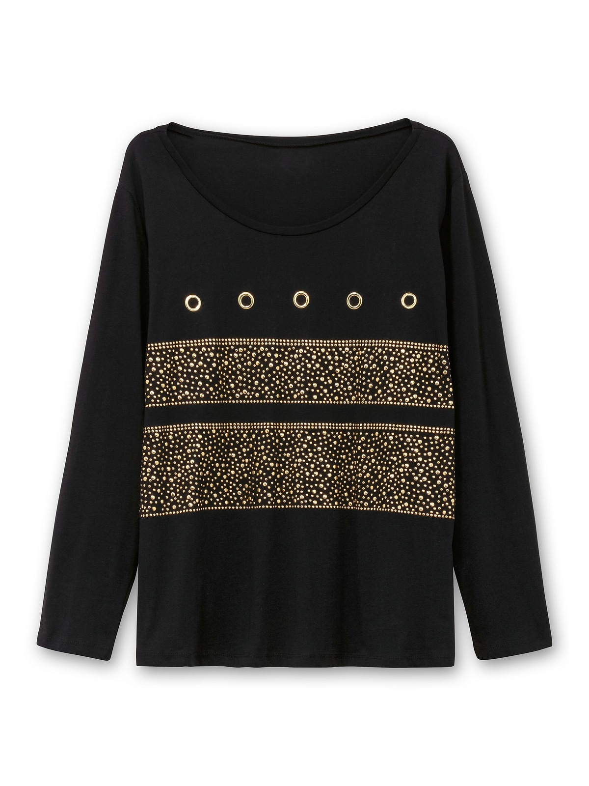 Sheego Langarmshirt »Große Größen«, mit Ösen- und Nietenverzierung