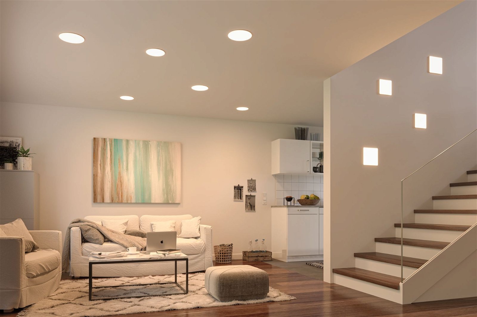 Paulmann LED Einbauleuchte »VariFit Veluna IP44 eckig 215x215mm 21W 1650lm 3000K Satin 3-Step-Dim«, 1 flammig, Einbaupanel, dimmbar