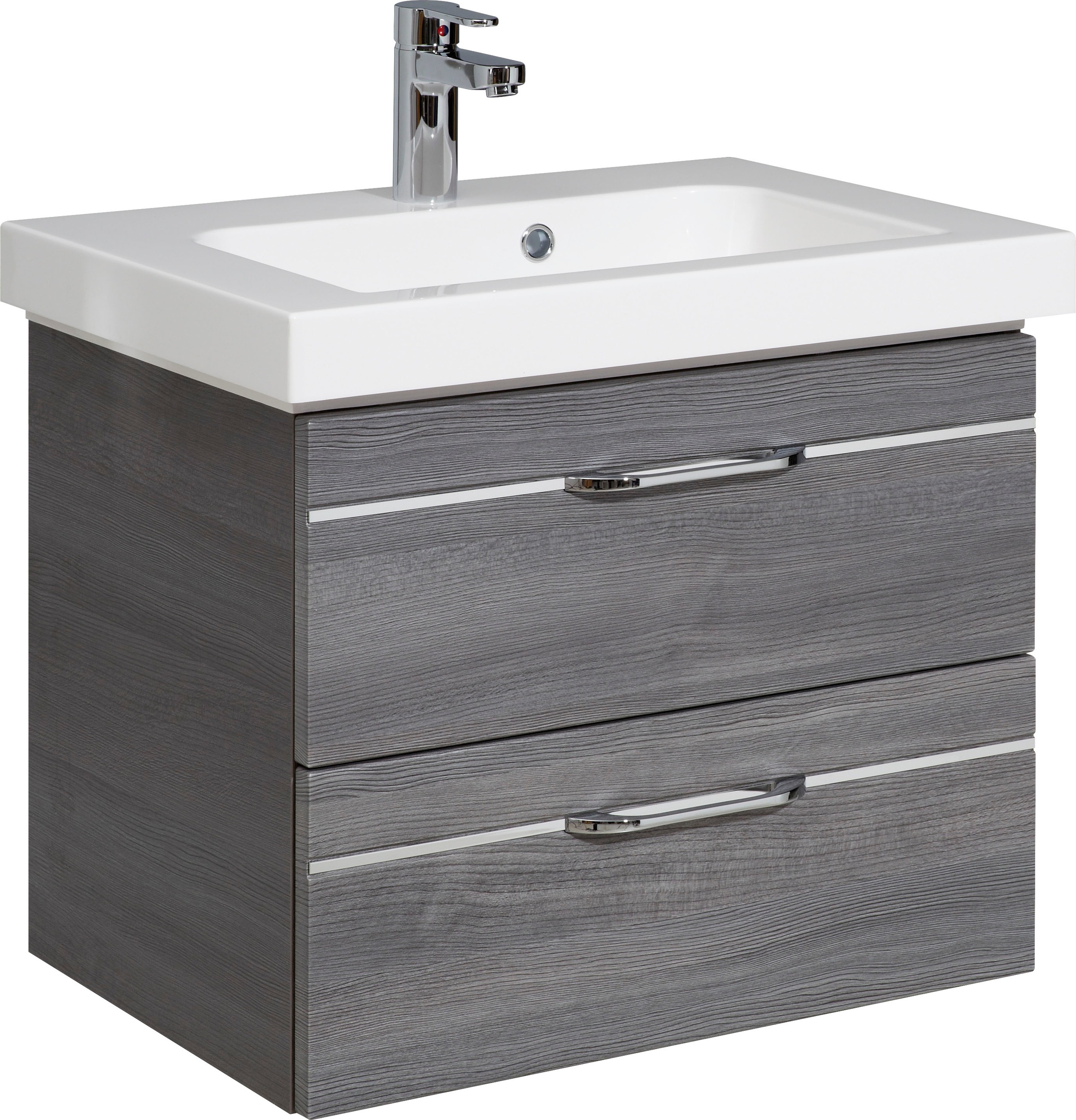 Saphir Badmöbel-Set »Balto Sprint, Waschplatz mit Mineralmarmor-Waschtisch, 64,4 cm breit«, (1 St.), Unterschrank mit Waschbecken inkl. Türdämpfer und 2 Schubladen