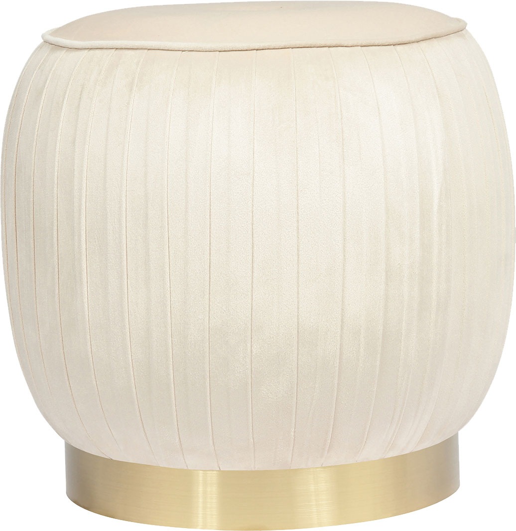 Kayoom Polsterhocker "Hocker Lyla 125, Edler Touch durch goldenen Sockel, Samtbezug" 1 Stk. tlg. samtweich, gesteppte Ziernaht, Edelstahlsockel, Hochwertiger Samtbezug