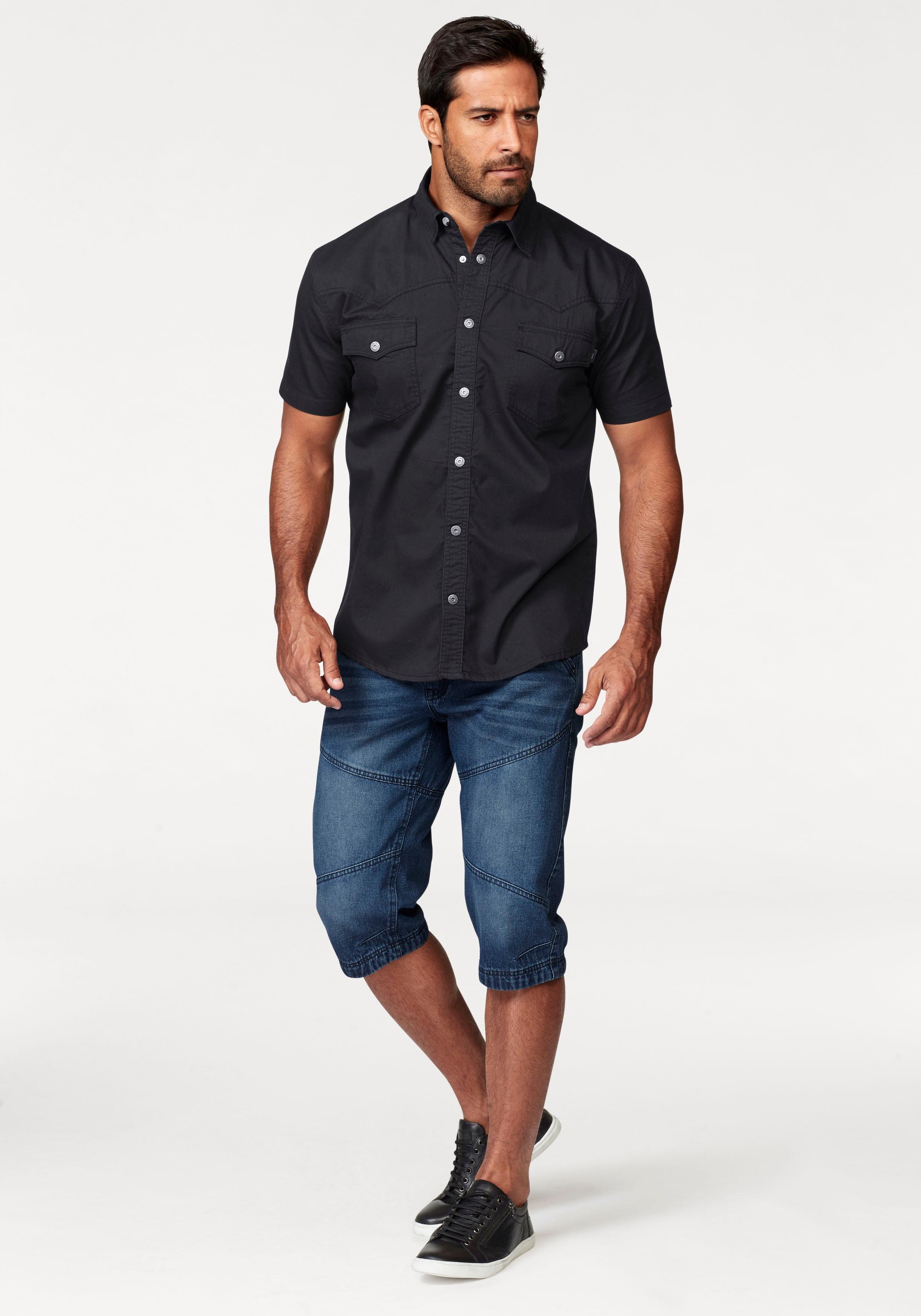 Arizona Men's Short Sleeve Western Shirt Black Size L 3