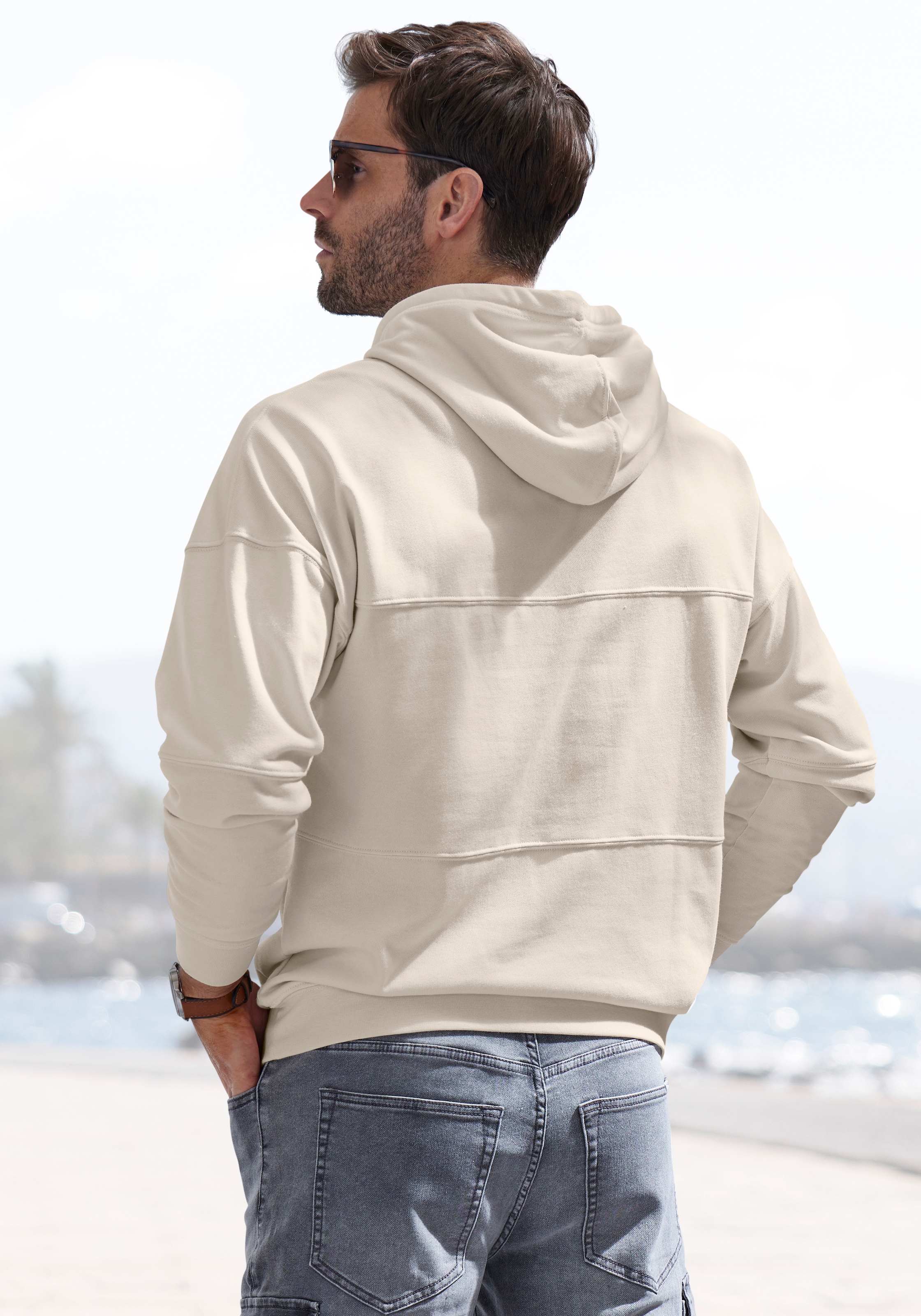H.I.S Hoodie, Langarm Sweater mit Kapuze, aus Baumwollmischung