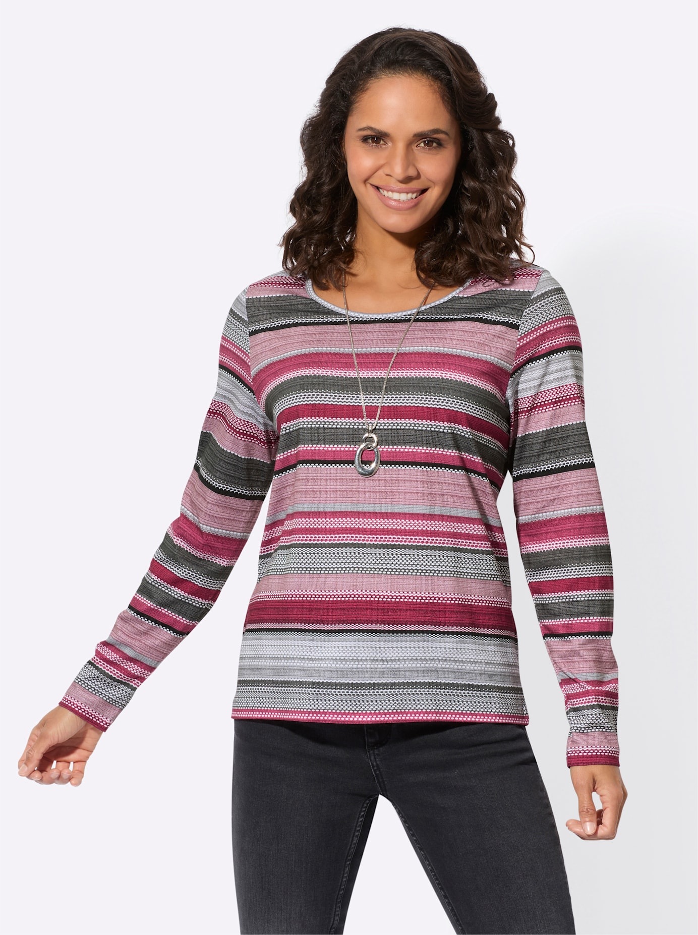 Casual Looks Langarmshirt "Druck-Shirt", (1 tlg.) günstig online kaufen