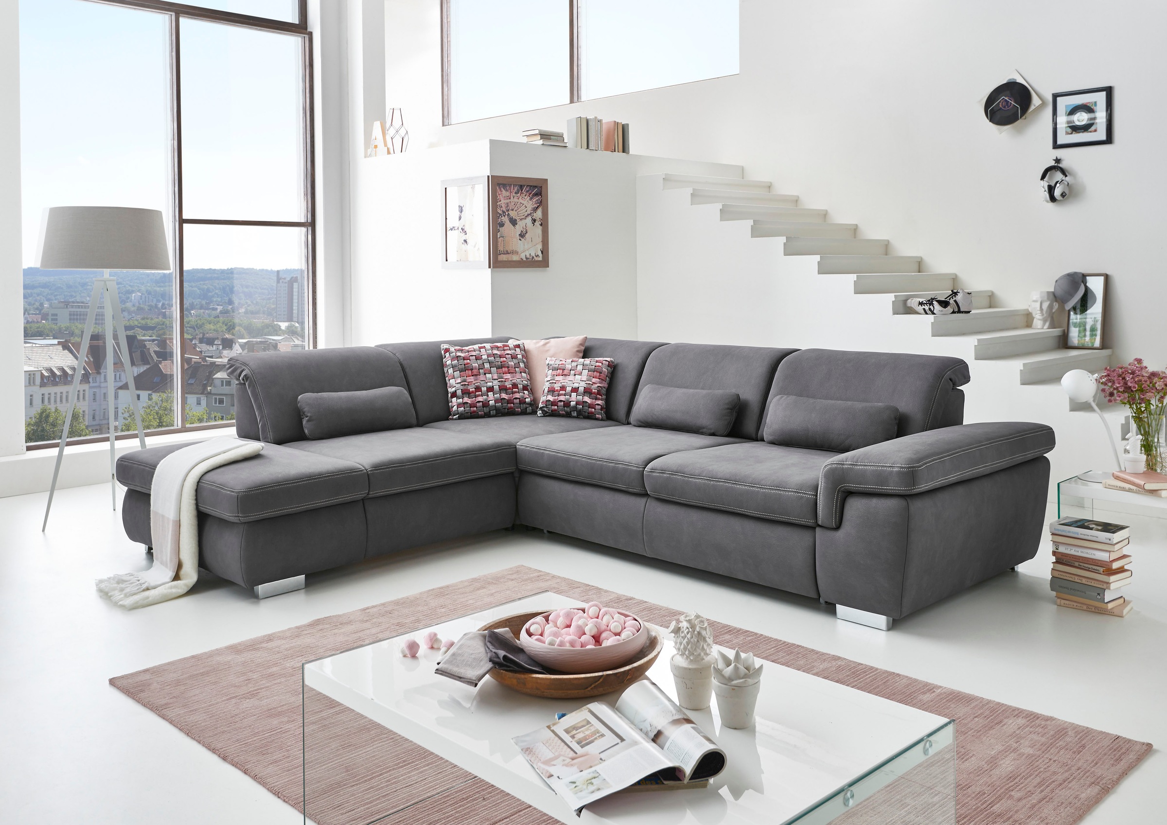 Die PlanBar Ecksofa »MP-IN17041 L-Form«, Sitztiefenverstellung, optional mit Kopfteilverstellung & Bettfunktion