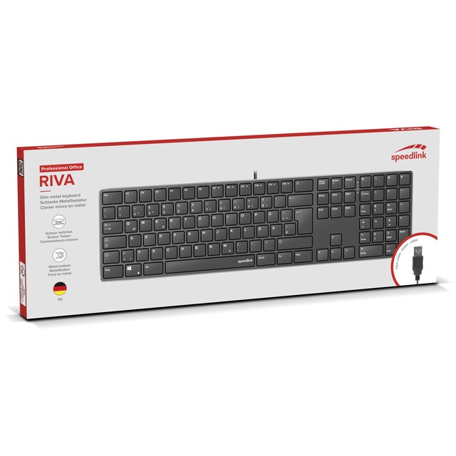 Speedlink Tastatur »RIVA Slim Metal Scissor Keyboard«, DE Layout | BAUR