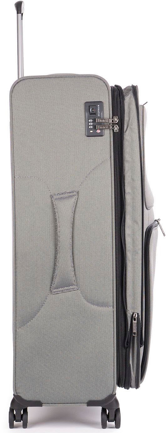 Stratic Weichgepäck-Trolley »Bendigo Light + L, silver«, 4 Rollen, Reisekoffer großer Koffer Aufgabegepäck TSA-Zahlenschloss
