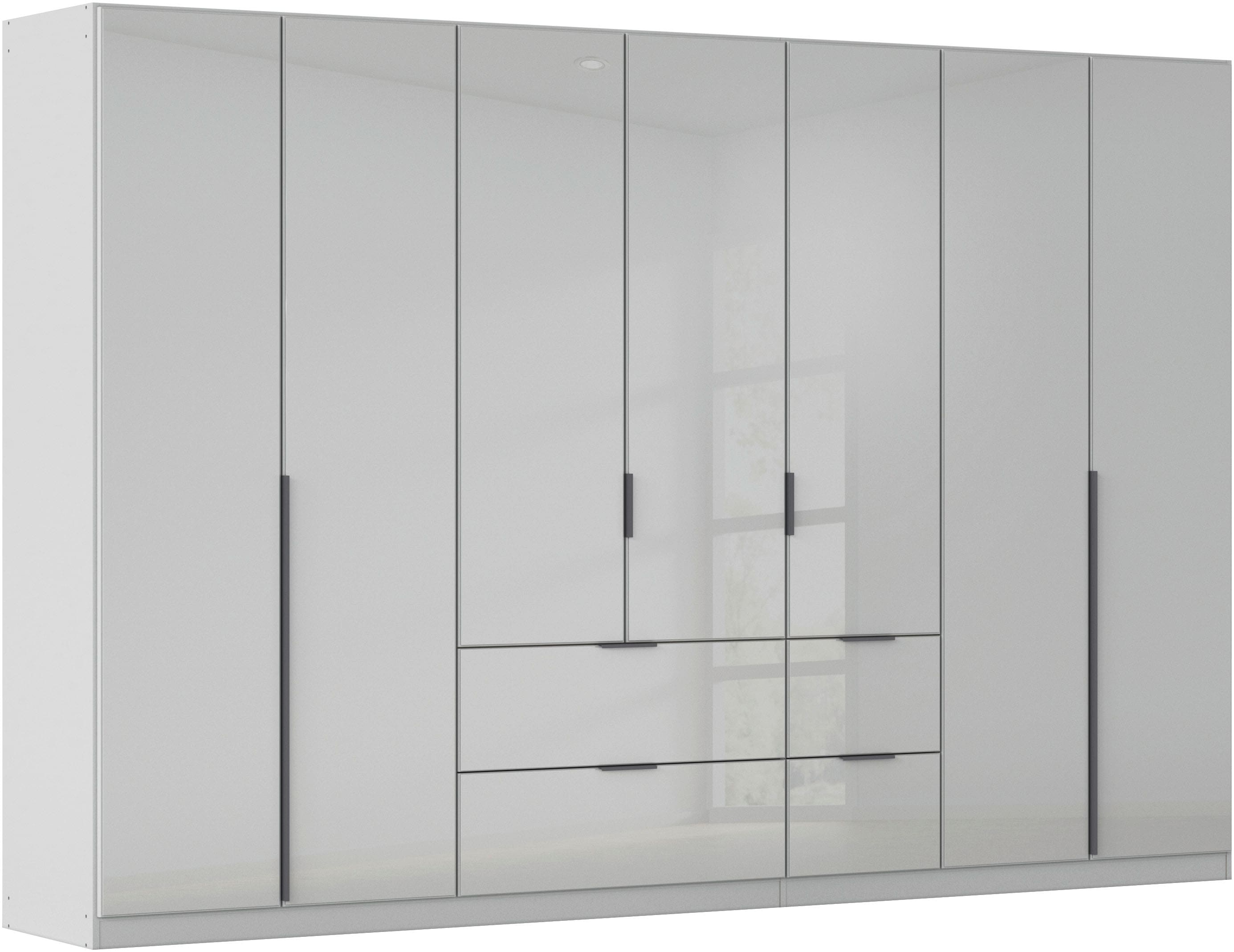 OTTO home Drehtürenschrank "Kleiderschrank Kleiderschränke Schrank Garderobe AGORDO mit Glasfront" in zwei Griff-Farben, Breiten 91-360 cm, mit Außenschubkästen, in 7 Breiten und 2 Höhen MADE IN GERMANY