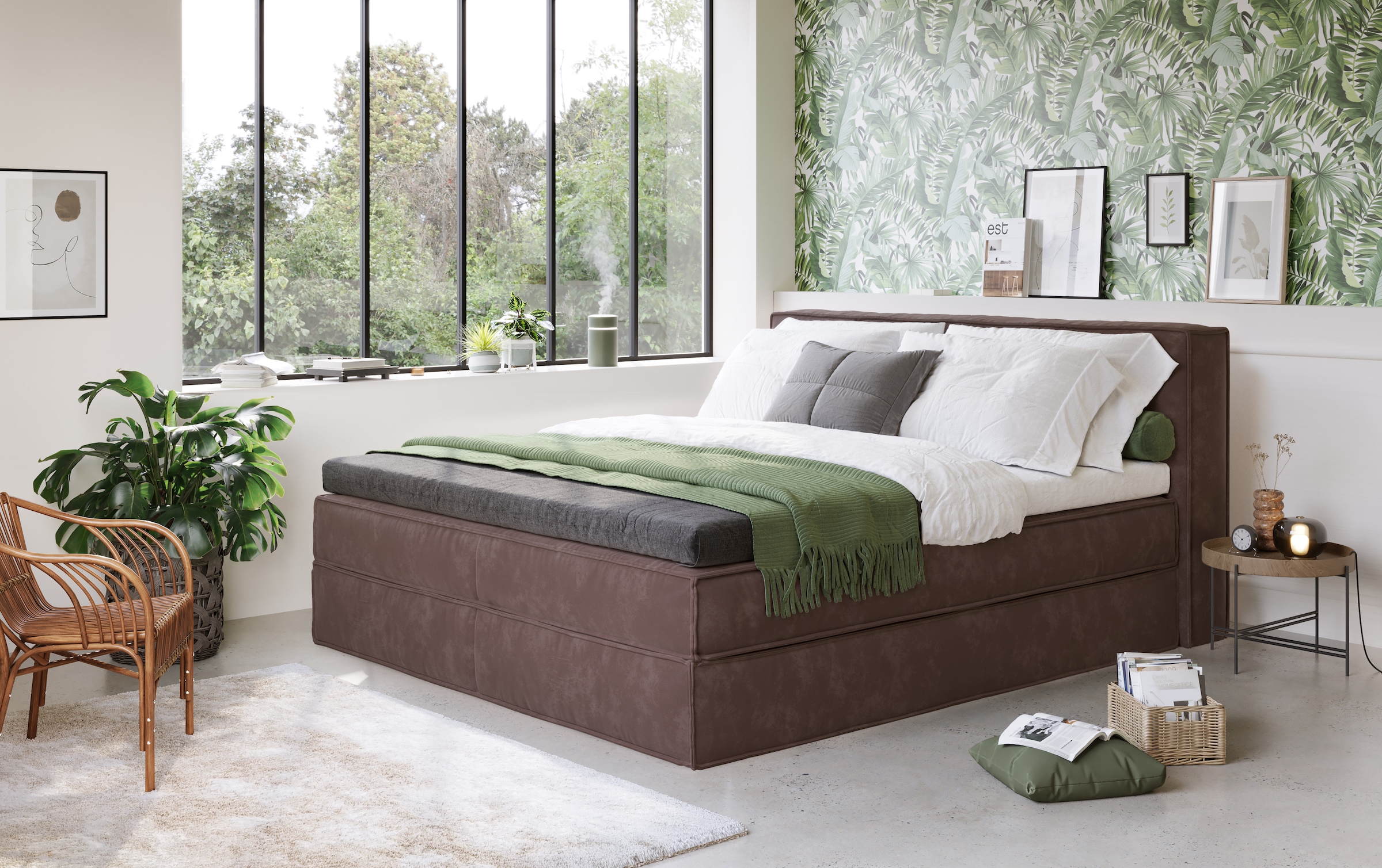 Home affaire Boxspringbett »Sacy«, Boxbett inkl. Topper, 2 Matratzen, Härtegrade H2, H3 und H4 wählbar