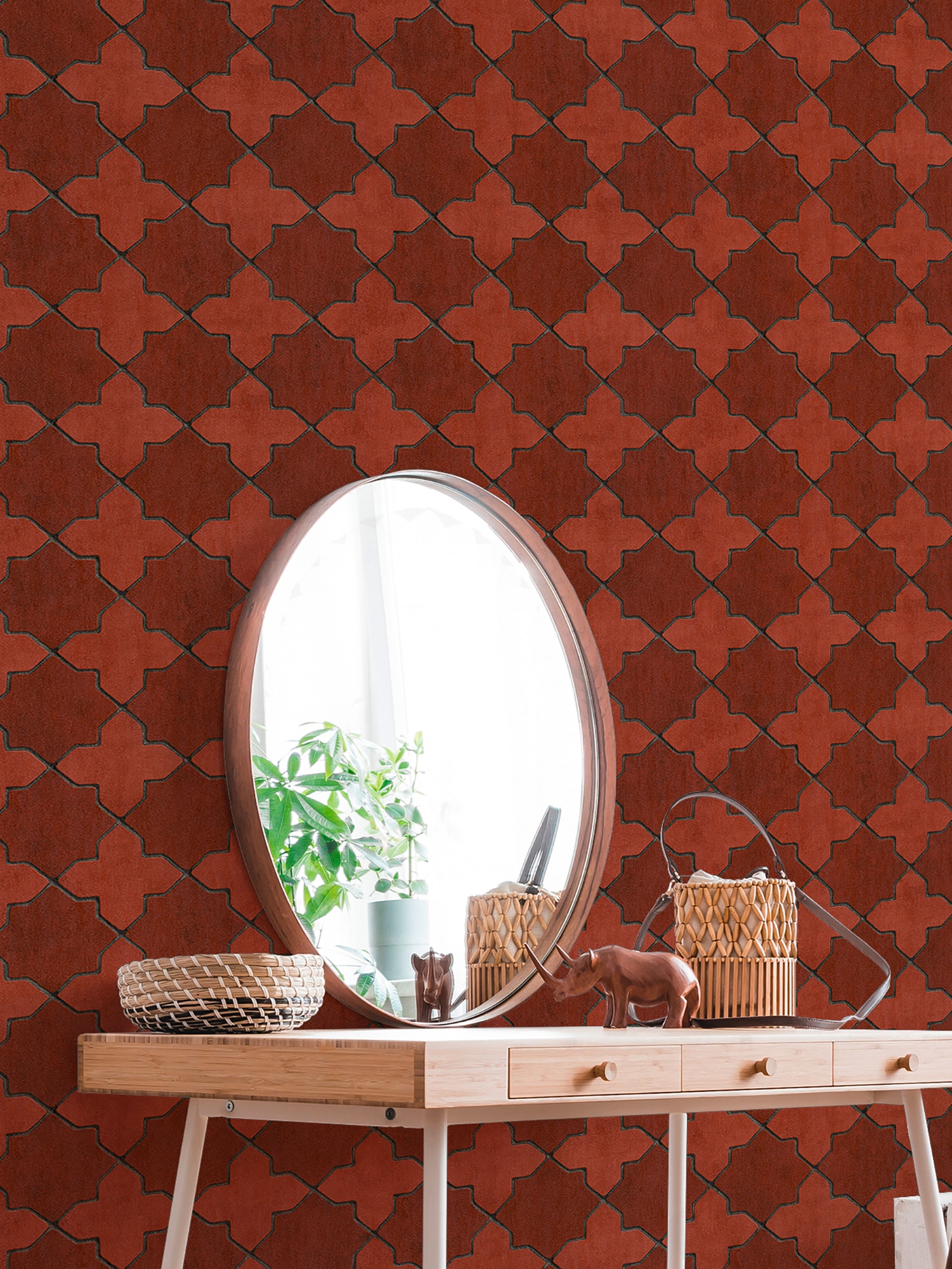 living walls Vliestapete »New Walls Finca Home in Fliesen Optik«, grafisch-geometrisch-gemustert, Tapete Geometrisch Tapeten Wohnzimmer Schlafzimmer Küche Design Optik