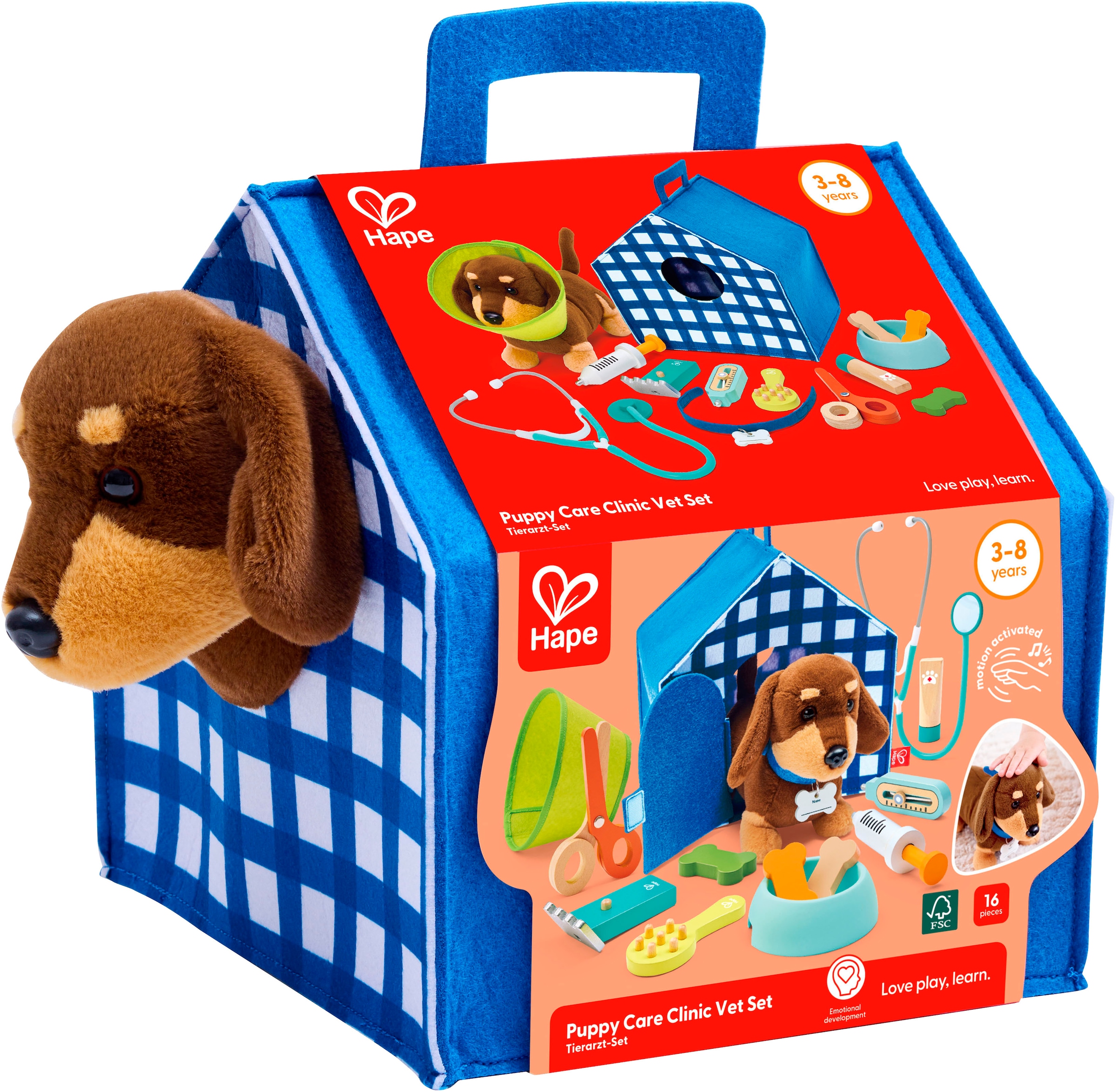 Hape Spielzeug-Arztkoffer »Tierarzt«, (Set), inklusive Hund; mit Sound