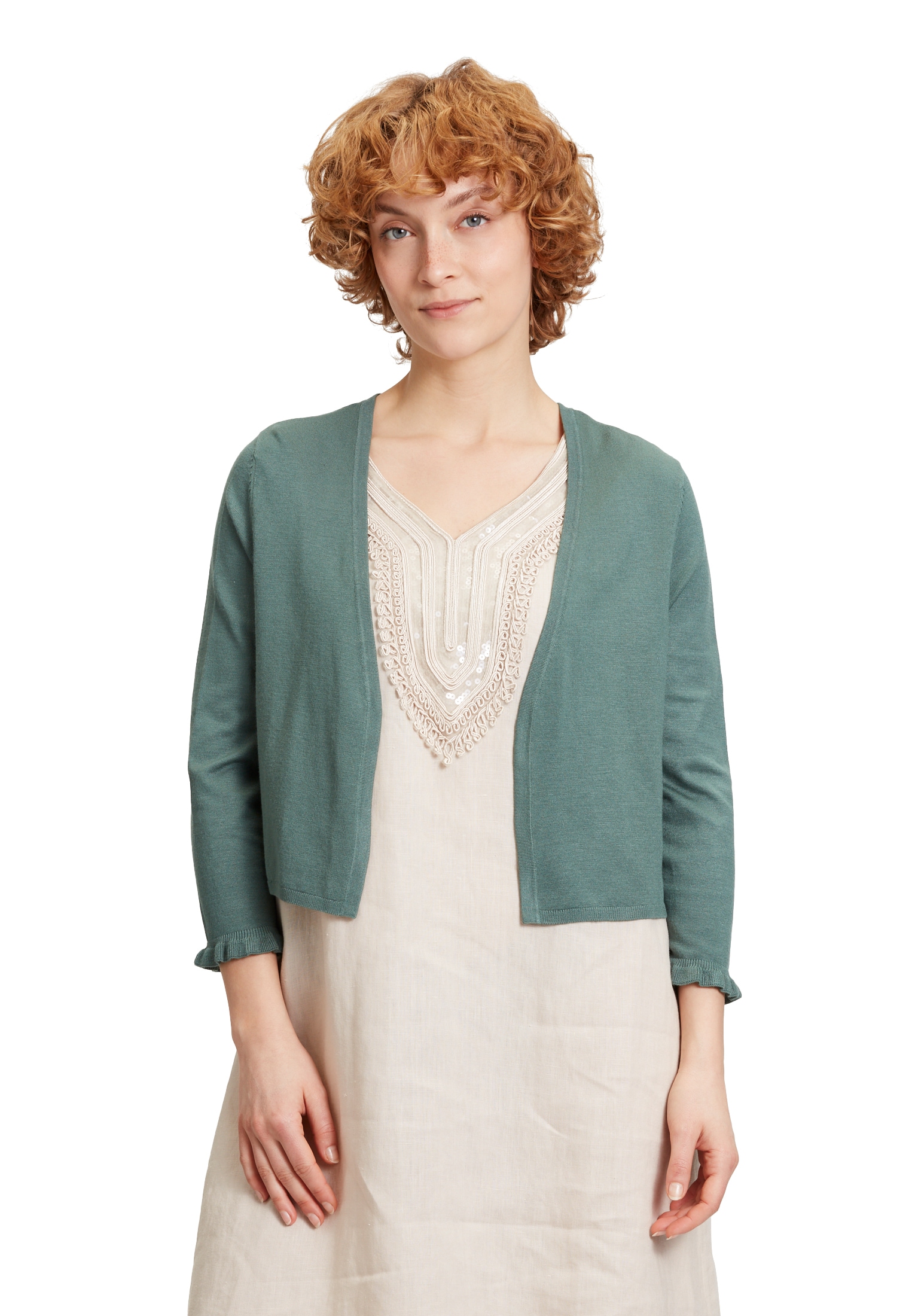 Cartoon Strickjacke "Cartoon Damen Strick-Cardigan mit Rüschen", Rüschen günstig online kaufen