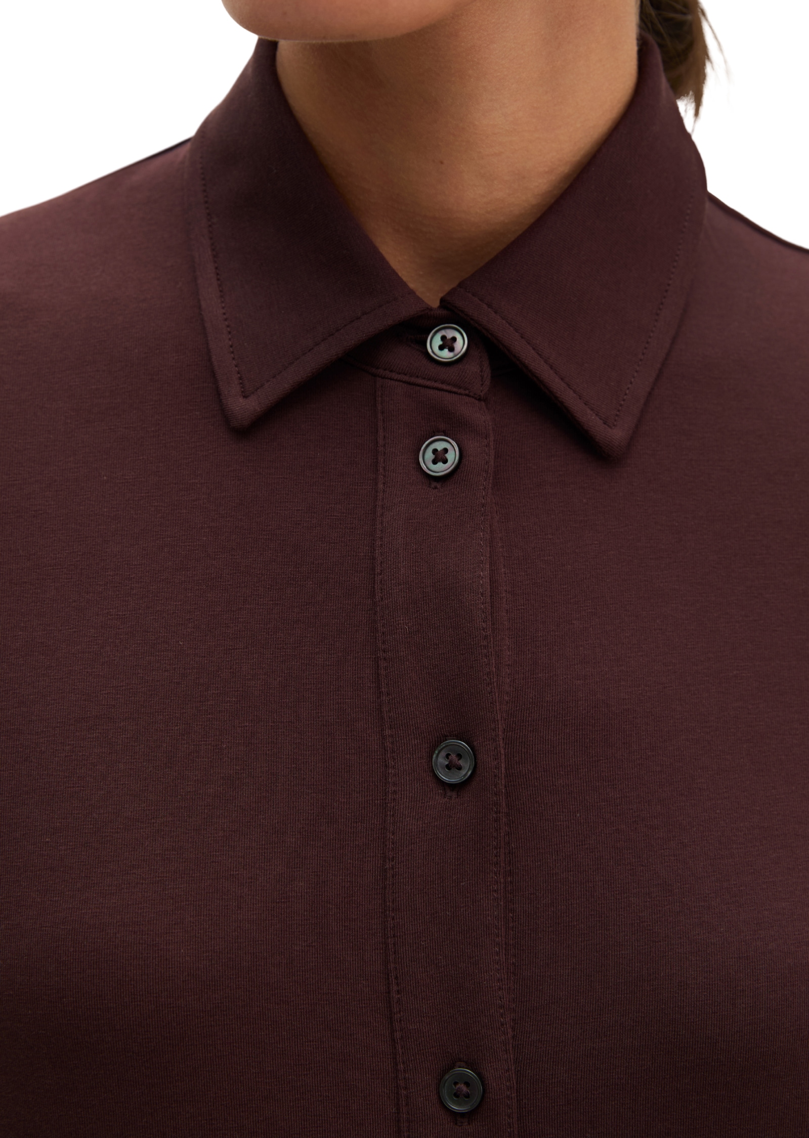 Marc O'Polo Hemdbluse aus Stretch-Baumwolle mit Paper-Finish
