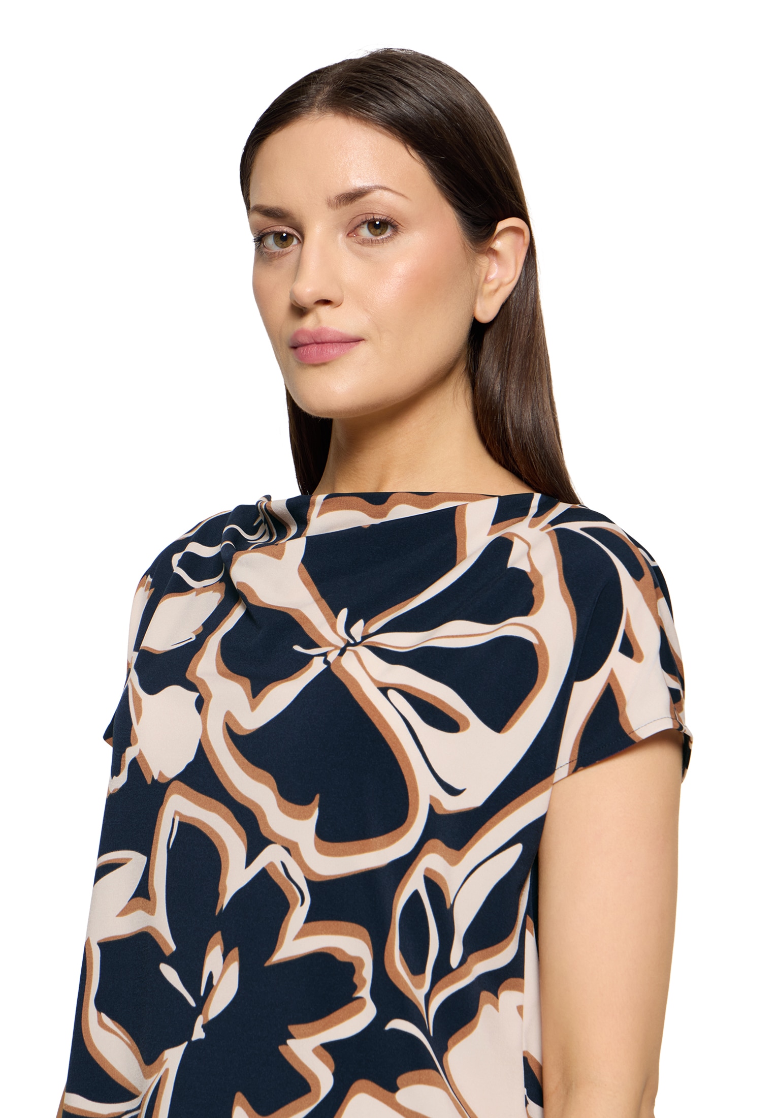 Betty Barclay Kurzarmshirt »Damen mit Wasserfallausschnitt« 1