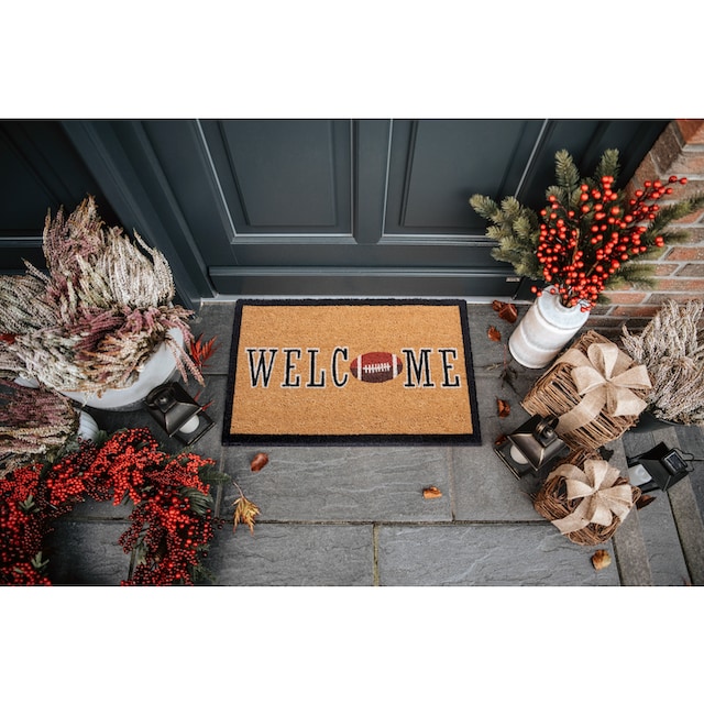 Black Friday HANSE Home Fußmatte »Kokos Welcome Football Classic«,  rechteckig, Kokos, Schmutzfangmatte, Outdoor, Rutschfest, Innen, Kokosmatte,  Flur | BAUR