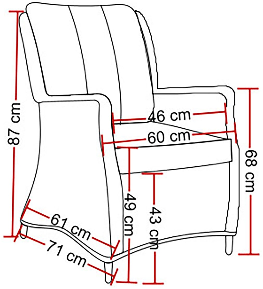 Destiny Garten-Essgruppe »LUNA SAN MARINO Essgruppe 4 Se + Tisch OV 180x90cm holzf.« Set, 