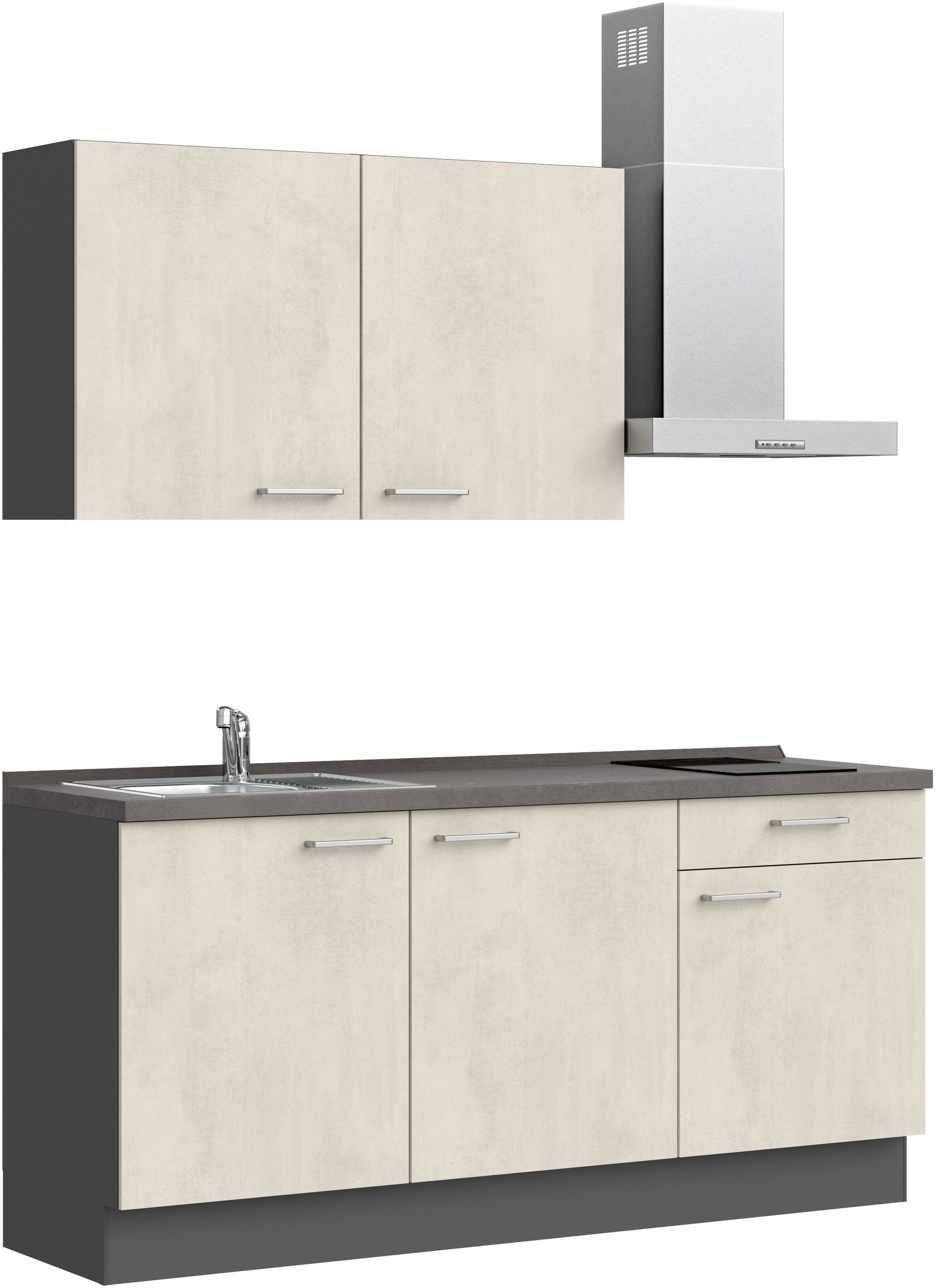 nobilia® Küchenzeile »"Riva I", NEU: individuell anpassbar mit gratis Profi-Beratung« vormontiert, Breite 180 cm, Ausrichtung wählbar, wahlw. mit E-Geräten