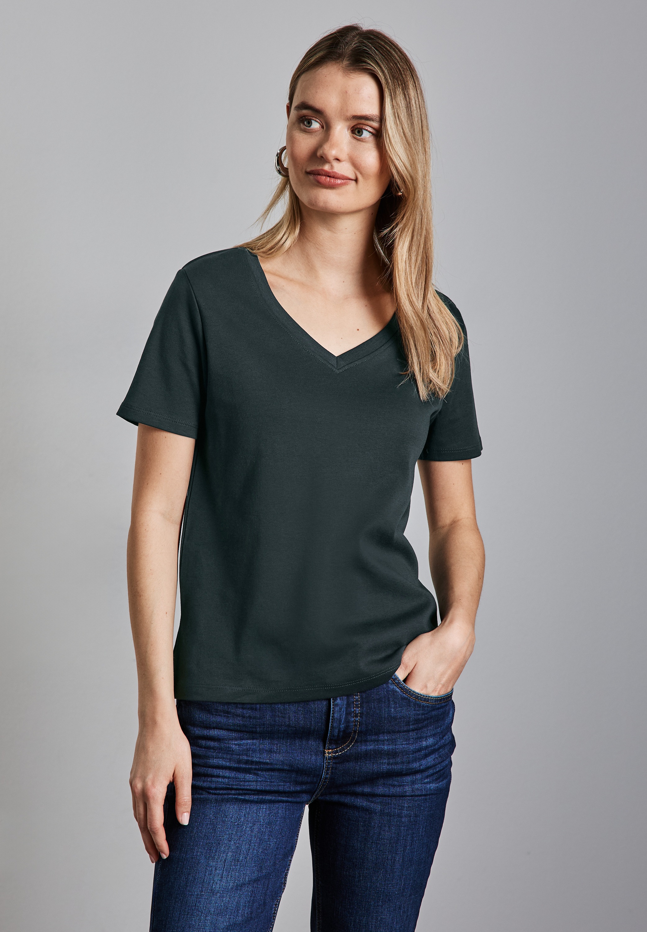 STREET ONE V-Shirt, aus reiner Baumwolle günstig online kaufen
