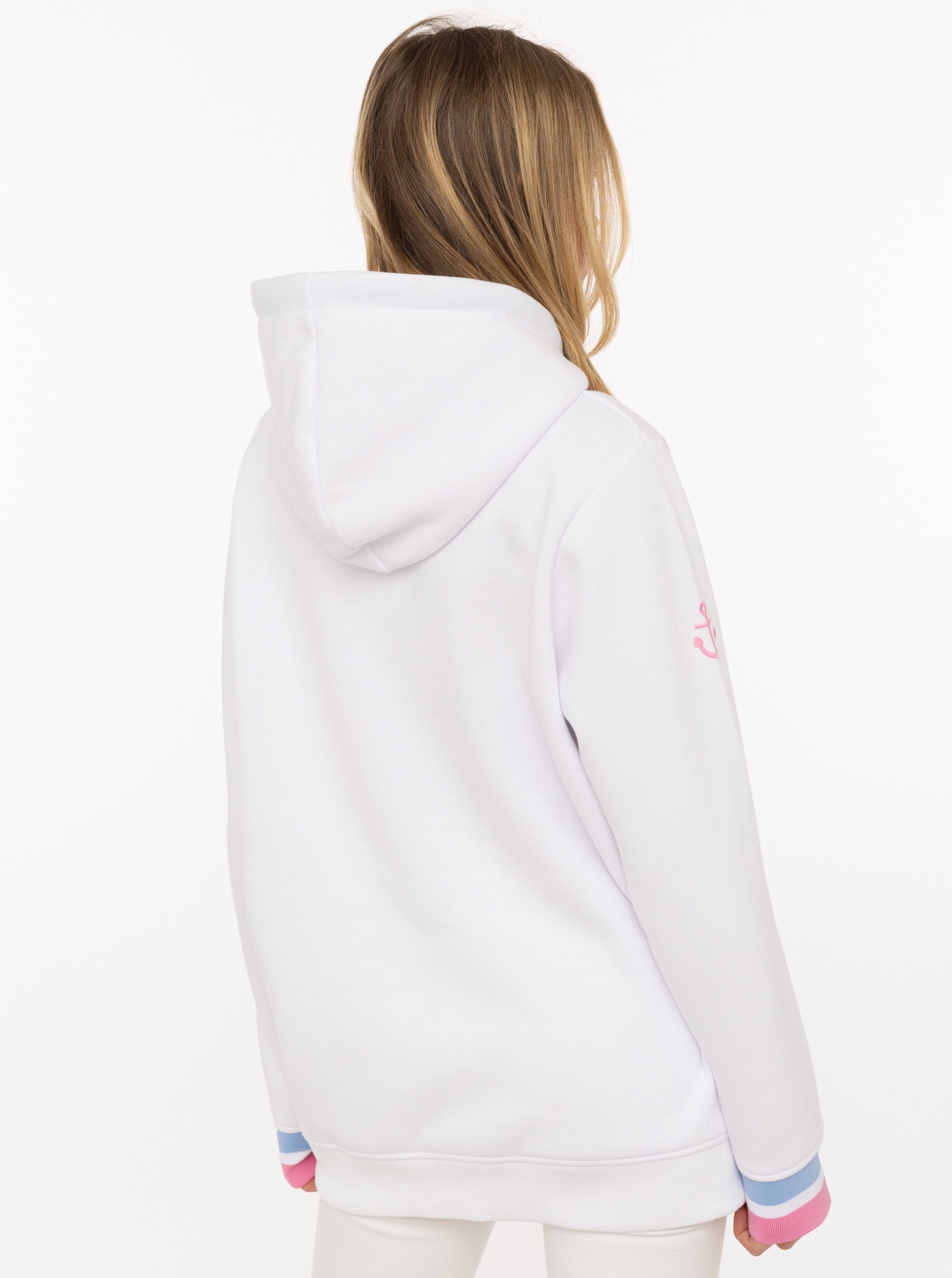 Zwillingsherz Hoodie , Langarm, Kapuze, Neon-Details, Kordelzug, Frontprint, Kängurutasche
