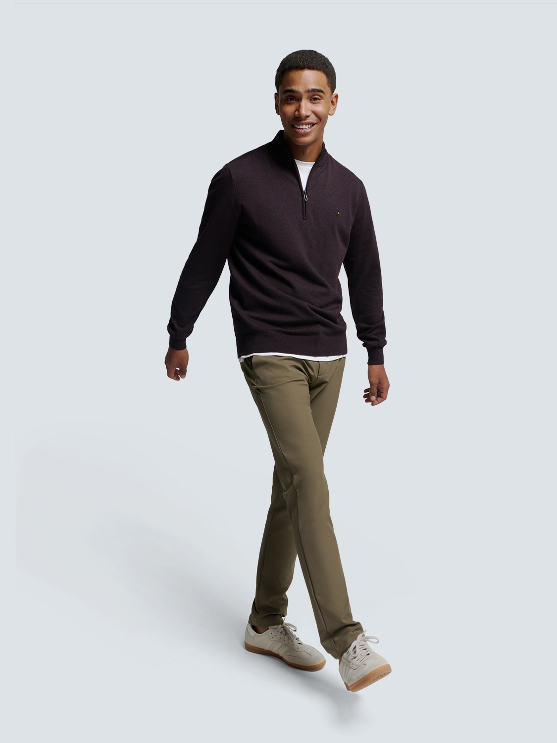 NO EXCESS Rundhalspullover »No Excess Pullover mit halbem Reißverschluss«