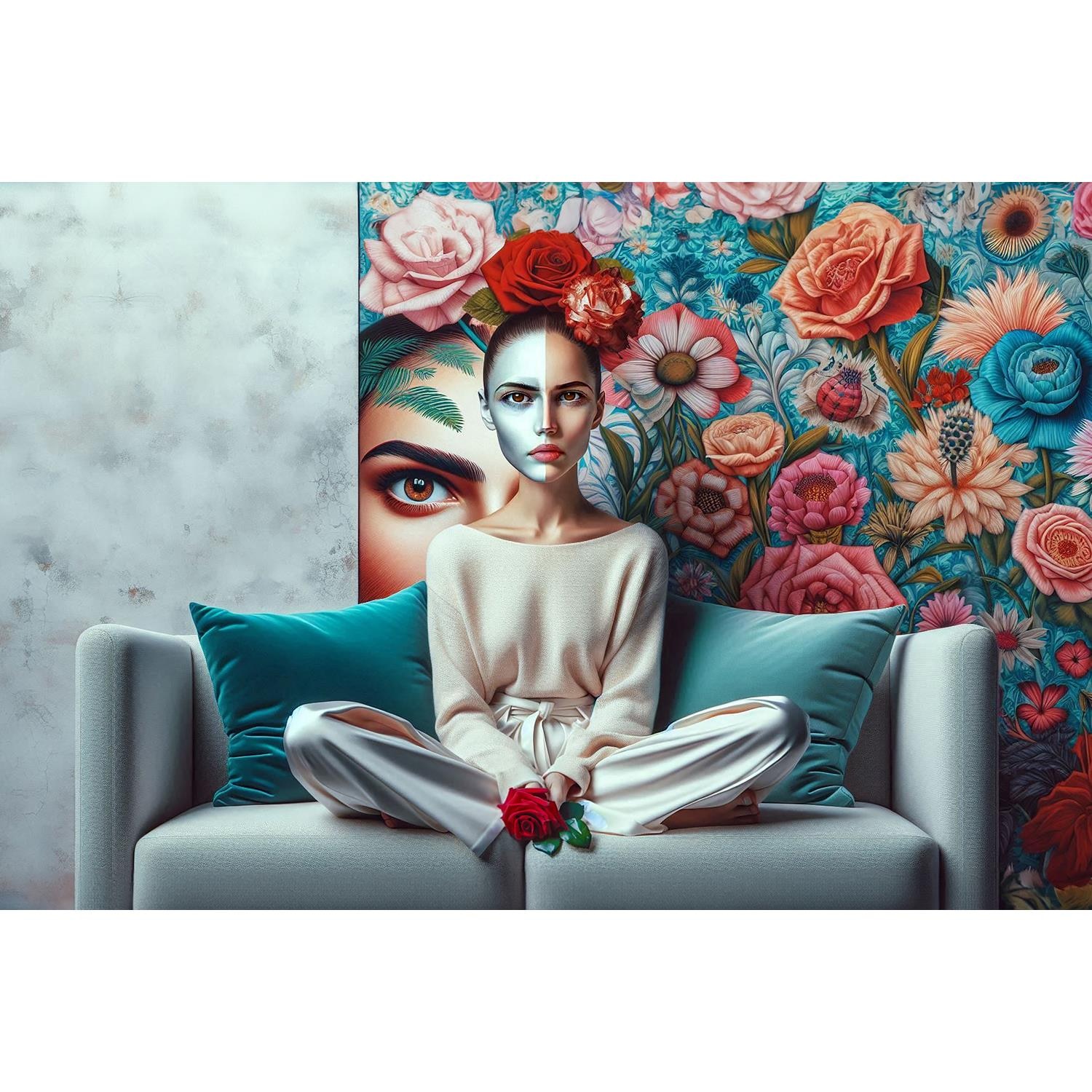 queence Acrylglasbild "Das Blumenzimmer - Katharina Kolenda", Fantasy-Frau- günstig online kaufen