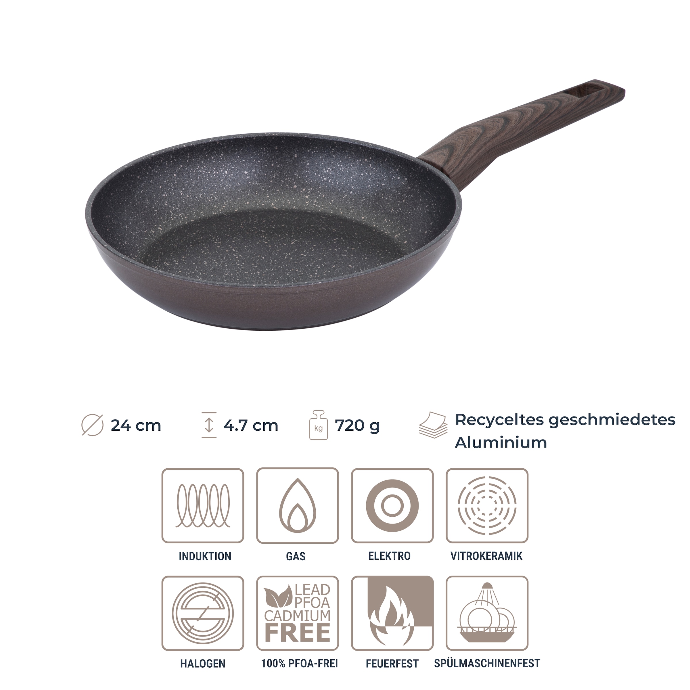 RESTO Kitchenware Pfannen-Set »Carina, antihaftbeschichtet und spülmaschinenfest«, Aluminium, (Set, 2 tlg., 1x Bratpfanne Ø 24, 1x Bratpfanne Ø 28), für alle Herdarten geeignet, auch Induktion