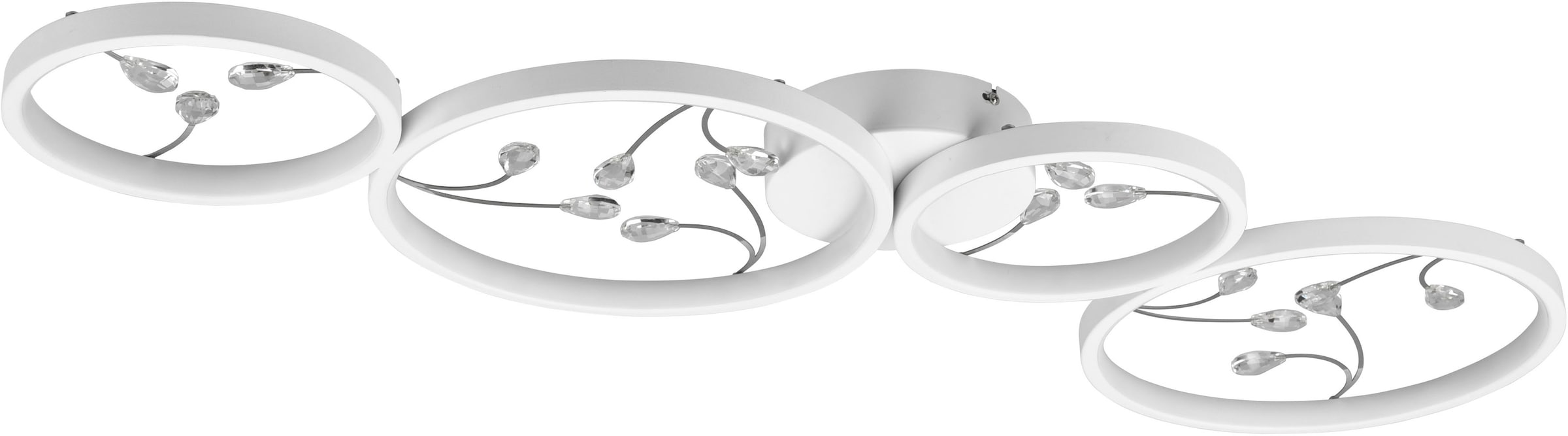 TRIO Leuchten LED Deckenleuchte »Groovy«, 1 flammig, Leuchtmittel LED-Board | LED fest integriert, Deckenlampe 4000K mit Glas-Deko, 3 Dimmstufen, LED 37W 4800 Lumen