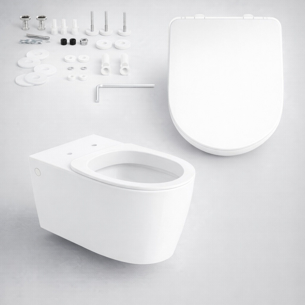 welltime Tiefspül-WC »Vigo« spülrandlose Toilette aus Sanitärkeramik, inkl. WC-Sitz mit Softclose