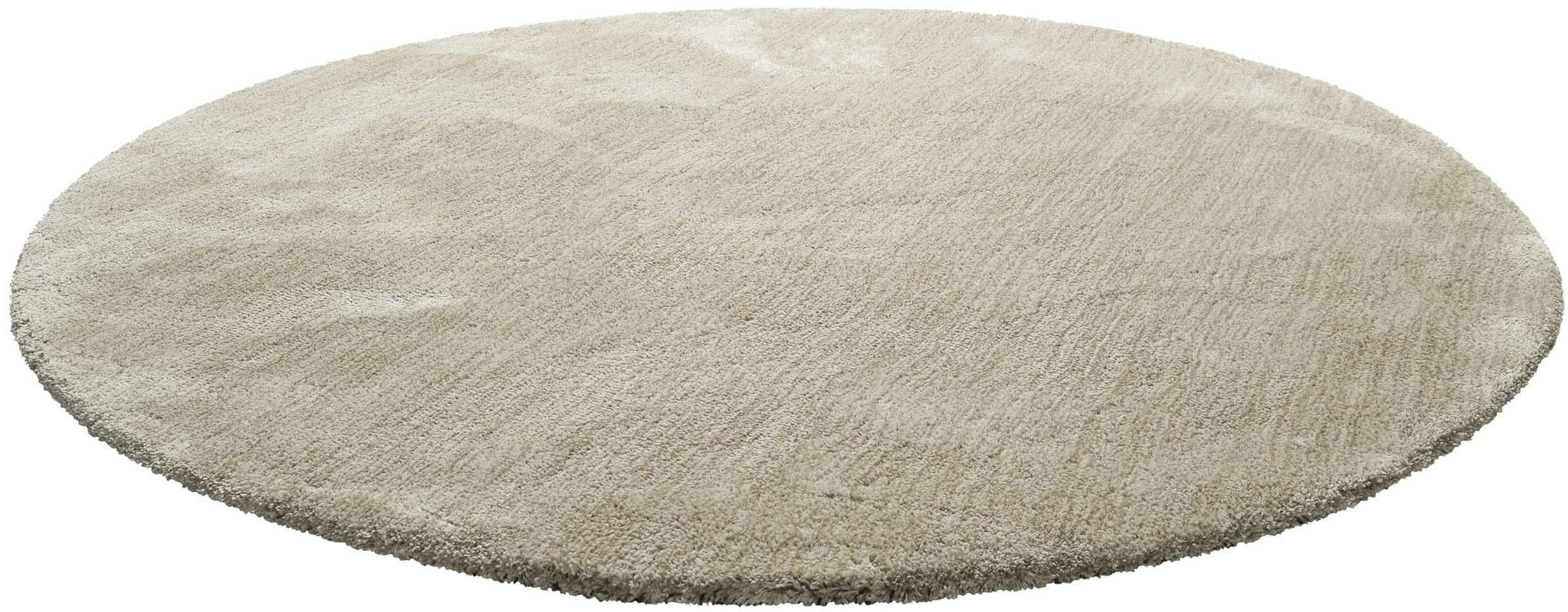 Homie Living Teppich »Pisa«, rund, 25 mm Höhe, Hochflor, Microfaser, uni, weich, Shaggy, Wohnzimmer, Schlafzimmer