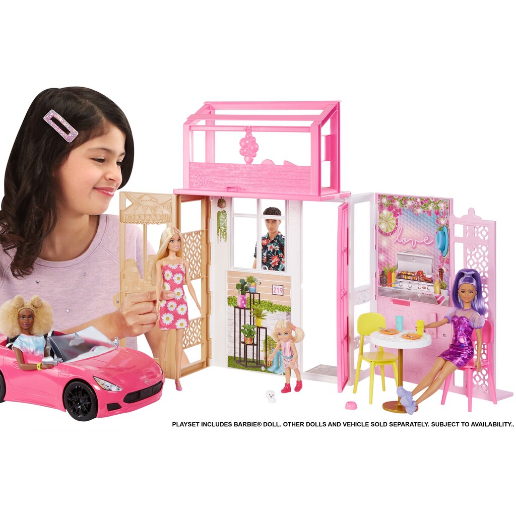 Barbie Puppenhaus »klappbar inkl. Puppe (blond) und Zubehör«