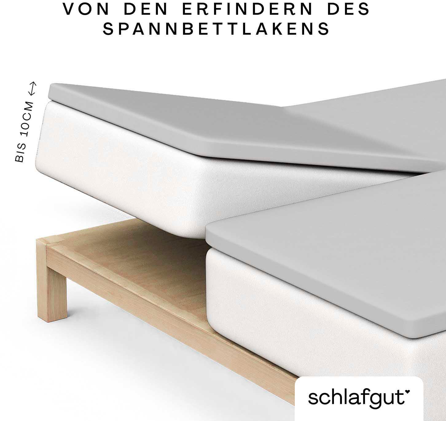 Schlafgut Spannbettlaken "Pure Split-Topper" MADE IN GREEN by OEKO-TEX
