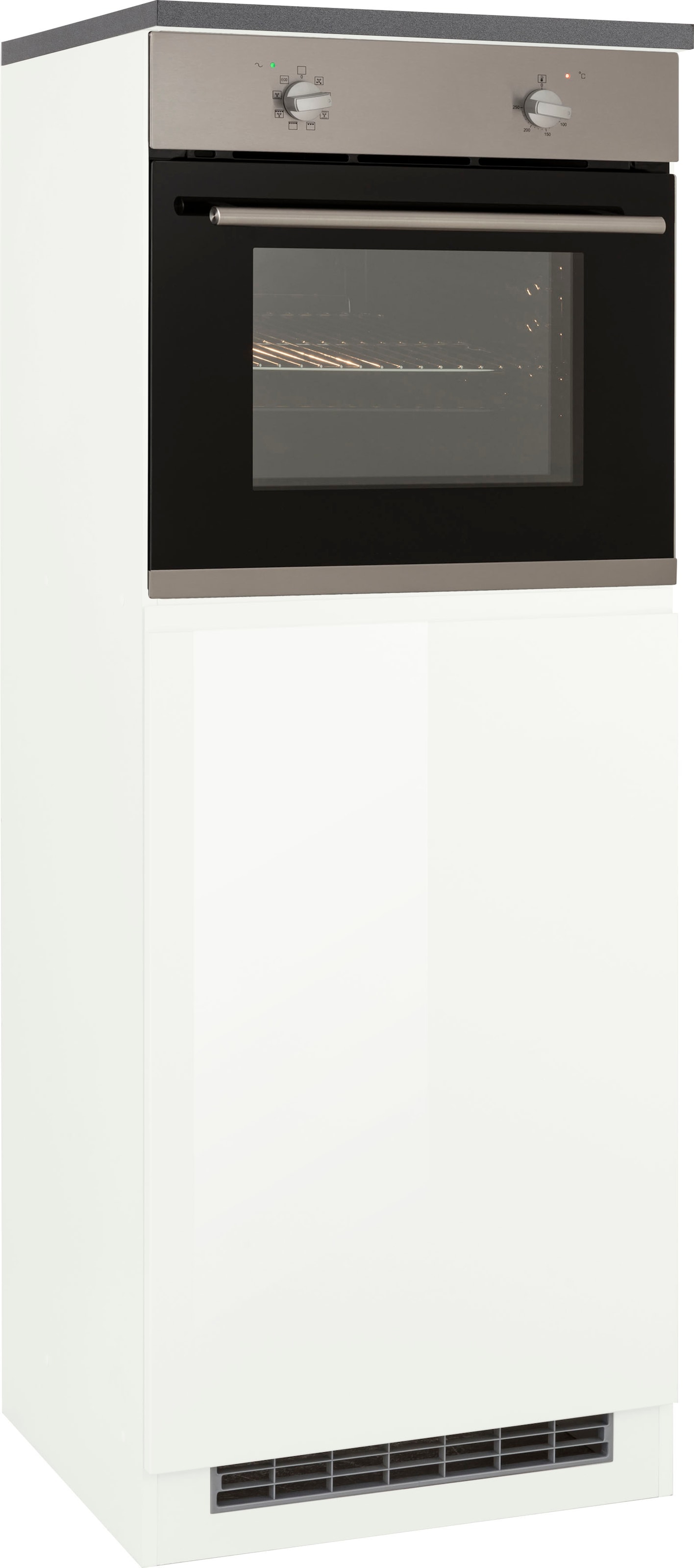 KOCHSTATION Backofen/Kühlumbauschrank "KS-Virginia,neu in verbesserter Ausführung" Arbeitsplatte 38 mm stark, Stauraum, Softclose, Maße (B/H/T): ca. 60/166/60 cm, Türanschlag frei wählbar