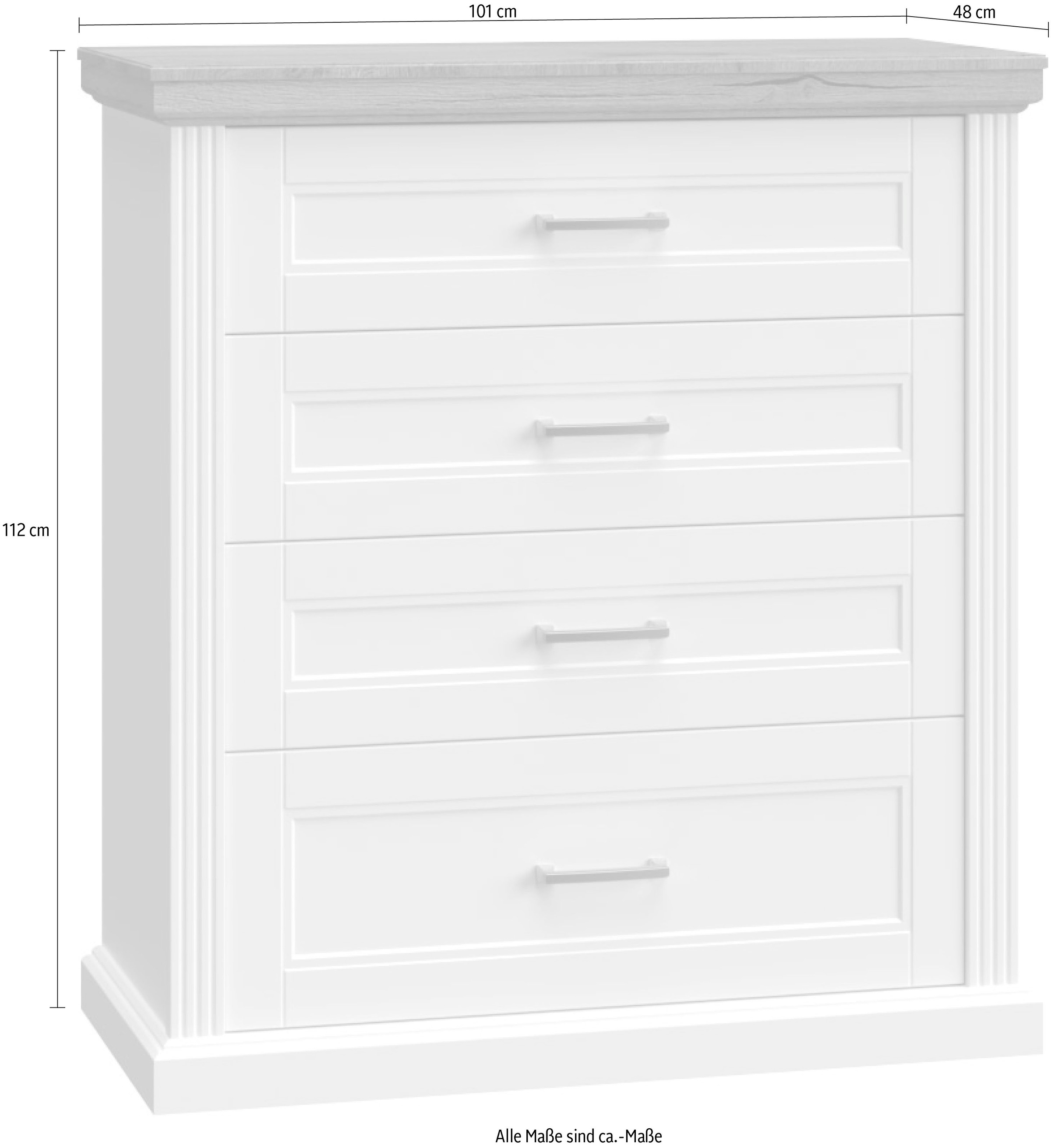 Thumbnail - OTTO home Kommode "Tara Schubkastenkommode, B/T/H: 101/48/112 cm" lackiert mit wasserbasiertem UV-Lack, Soft-Close-Funkt...