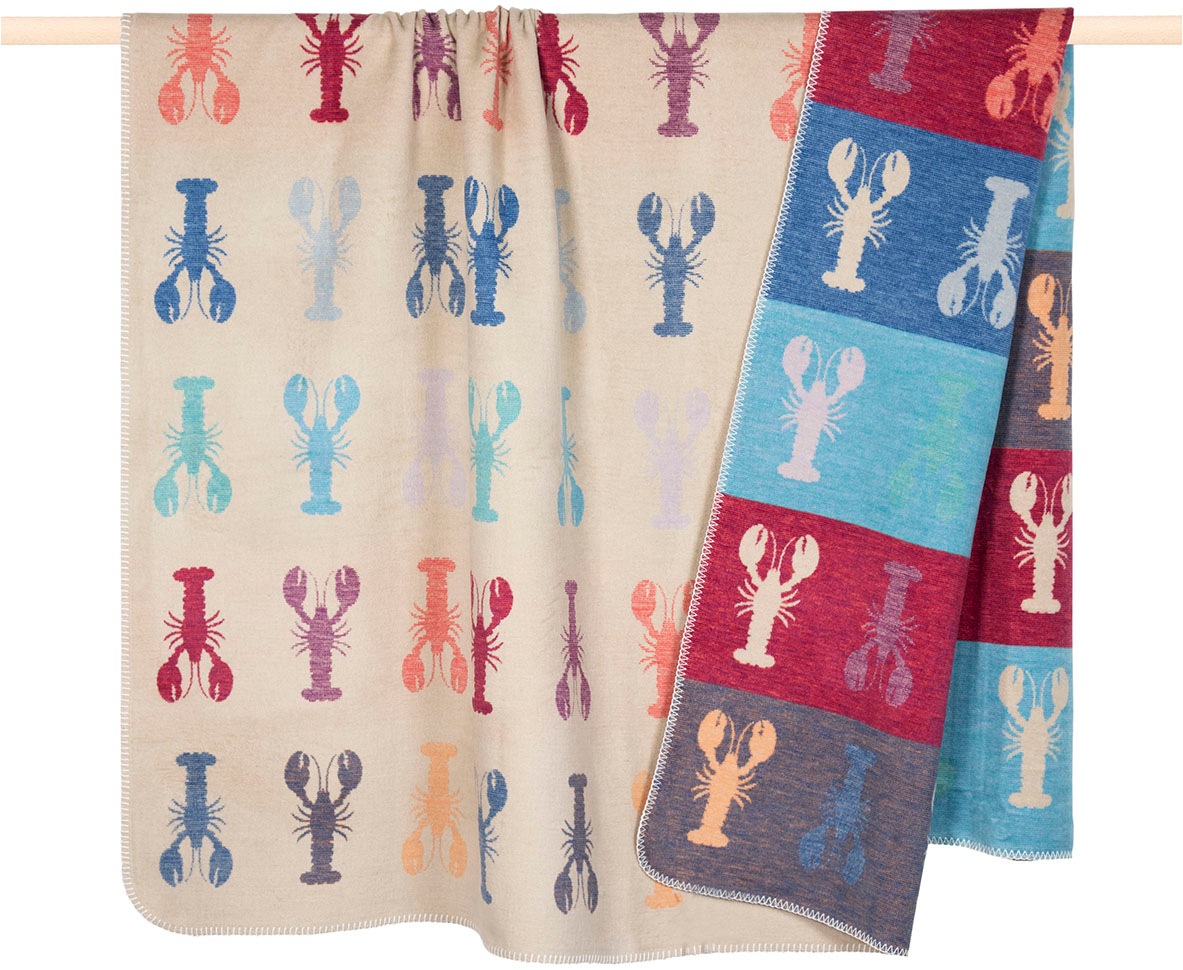 PAD Wohndecke "LOBSTER" Made in Europe, Wendefunktion, gestreift, Motiv Hum günstig online kaufen