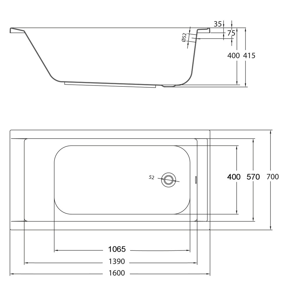 OTTOFOND Badewanne »Costa«, (2 tlg.)