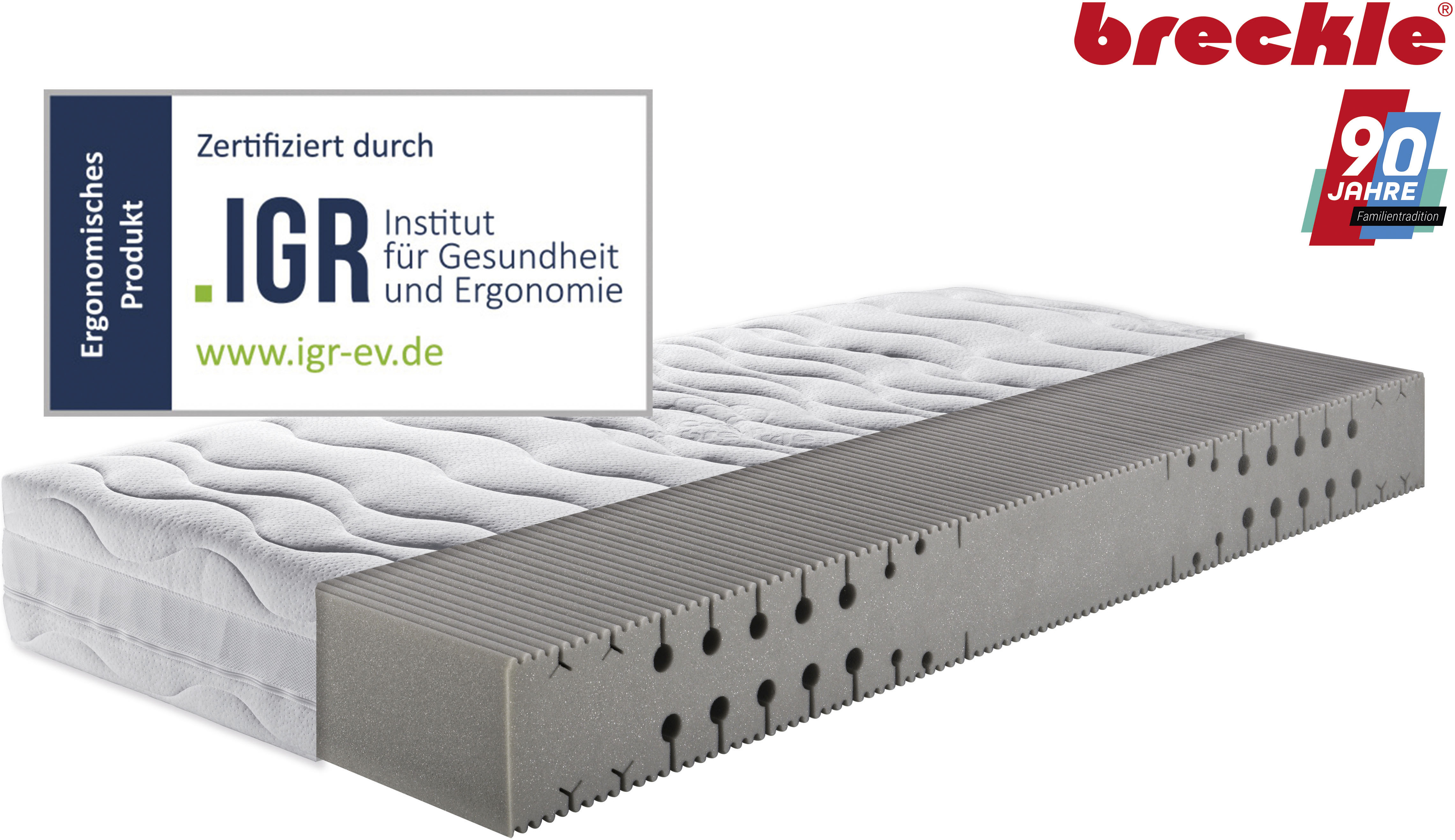 Breckle Kaltschaummatratze "Pro Body S 592, 7 Zonen Matratze 90x200 cm, 140x200 cm" 22 cm hoch Raumgewicht: 35 kg/m³ 1 Stk. tlg. & weitere Größen, Matratze H2/H3, ergonomisch, atmungsaktiv