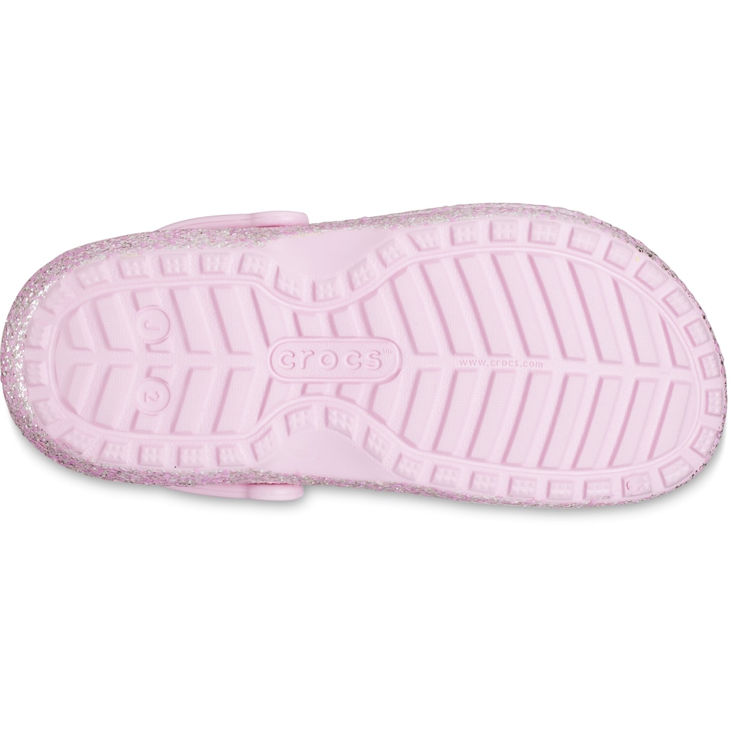 Crocs Hausschuh »Classic Lined Glitter Clog K«, mit Fersenriemchen