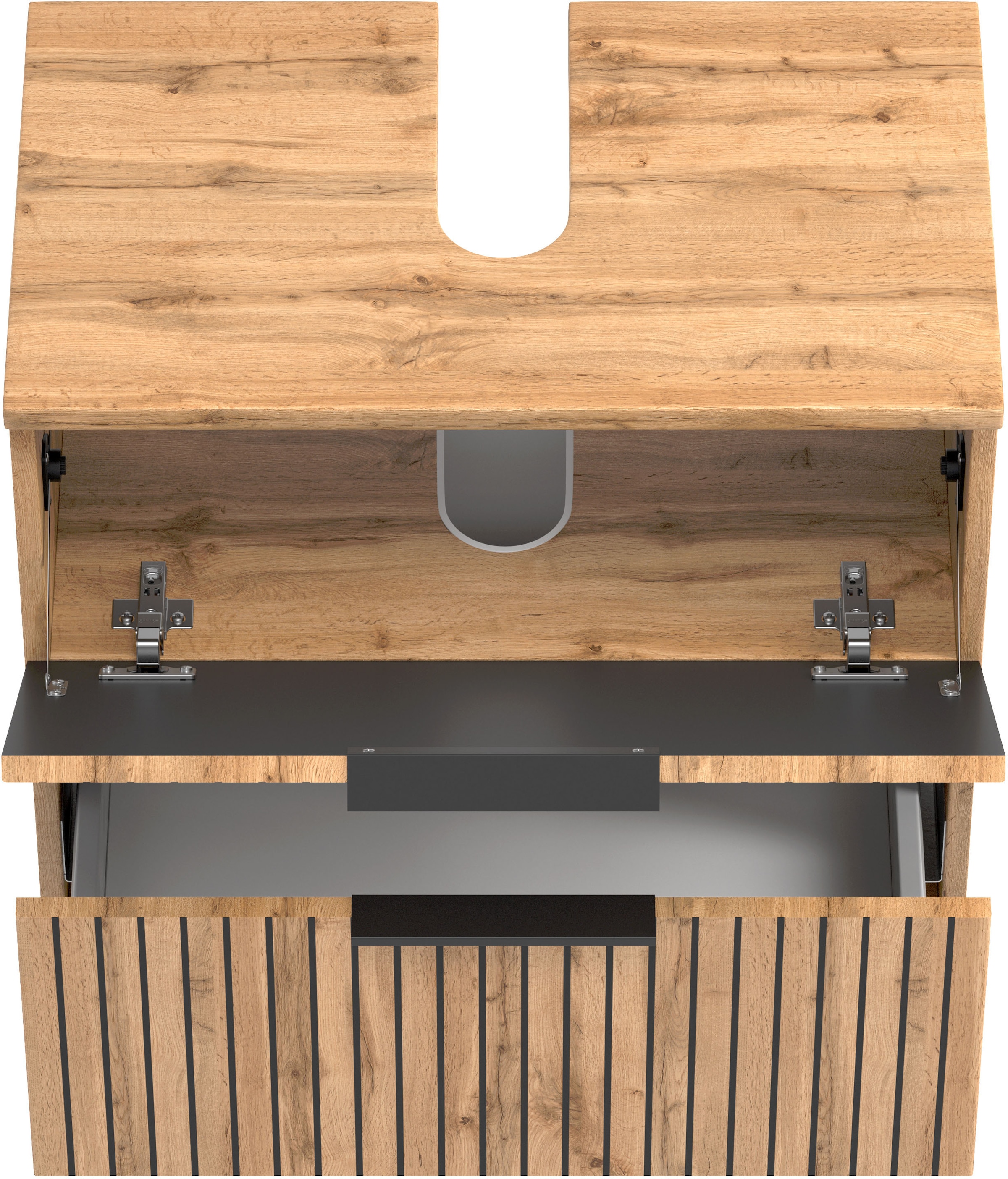welltime Waschbeckenunterschrank, Welltime, Breite 60 cm, 1 Klappe, 1 Auszug, Softclose-Funktion