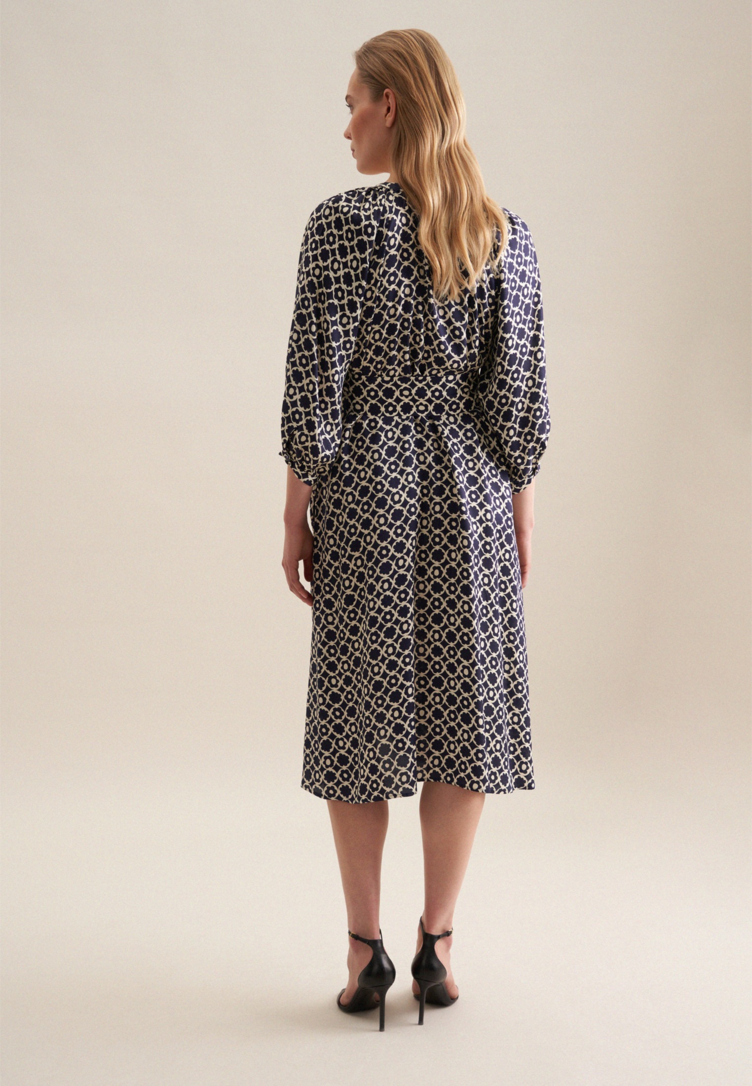 seidensticker Sommerkleid "Schwarze Rose" 3/4 Rundhals Druck günstig online kaufen